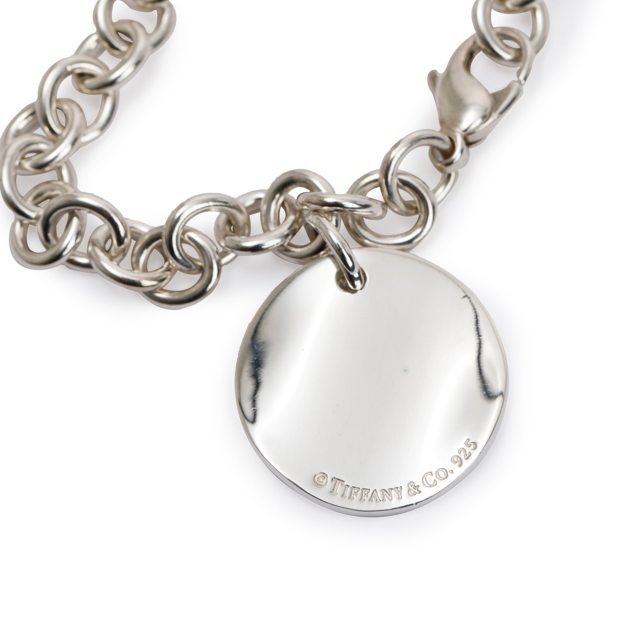 Tiffany & Co. Sterling Silver Notes Round Tag Charm Bracelet