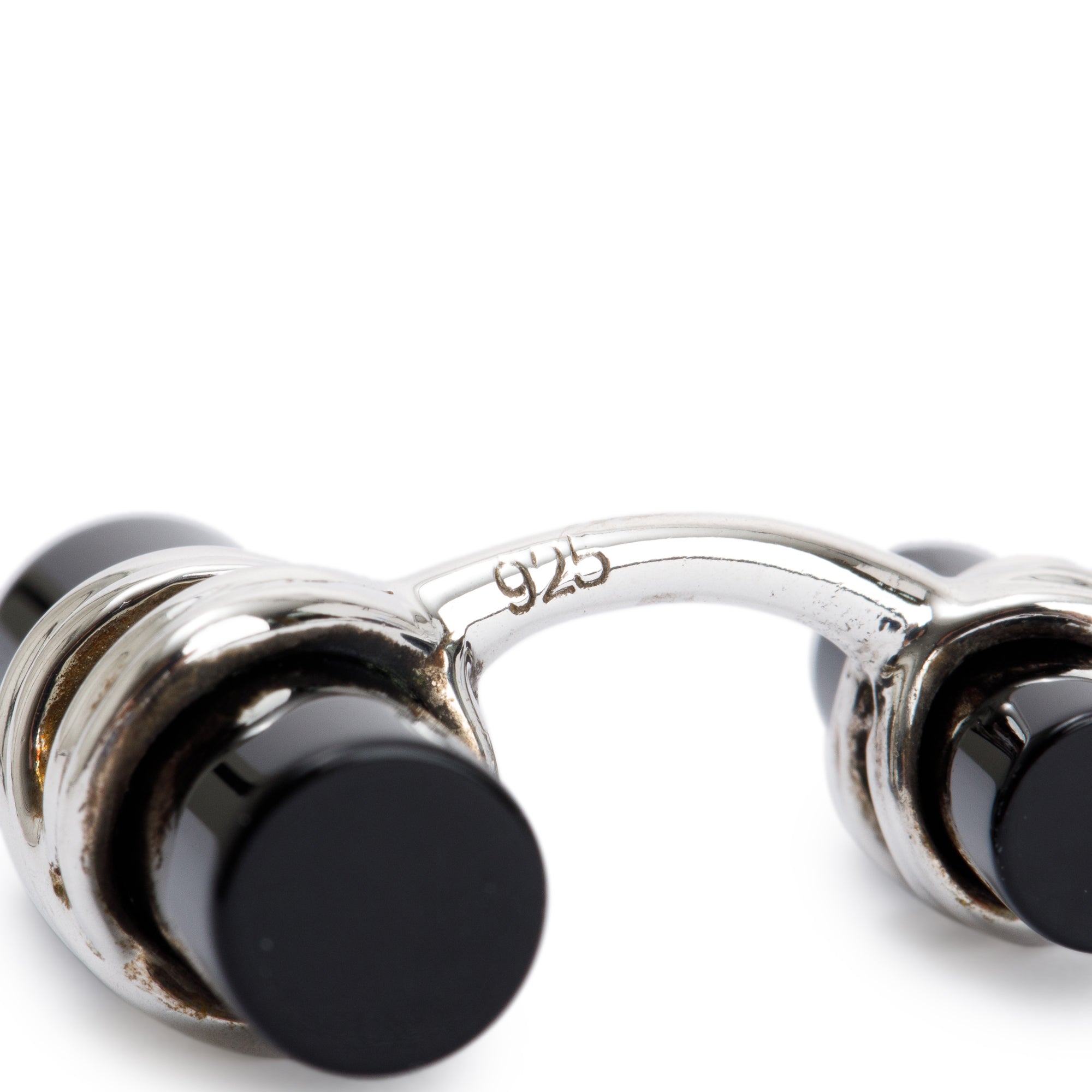 Tiffany & Co. Sterling Silver Onyx Column Cufflinks