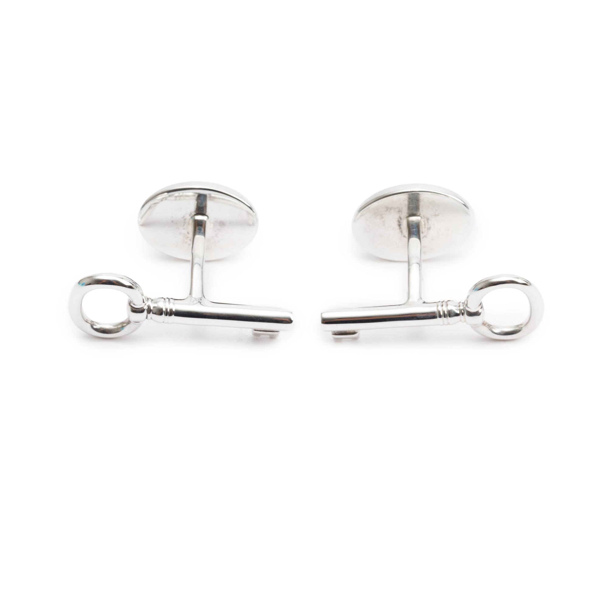 Tiffany & Co. Sterling Silver Oval Key Cufflinks