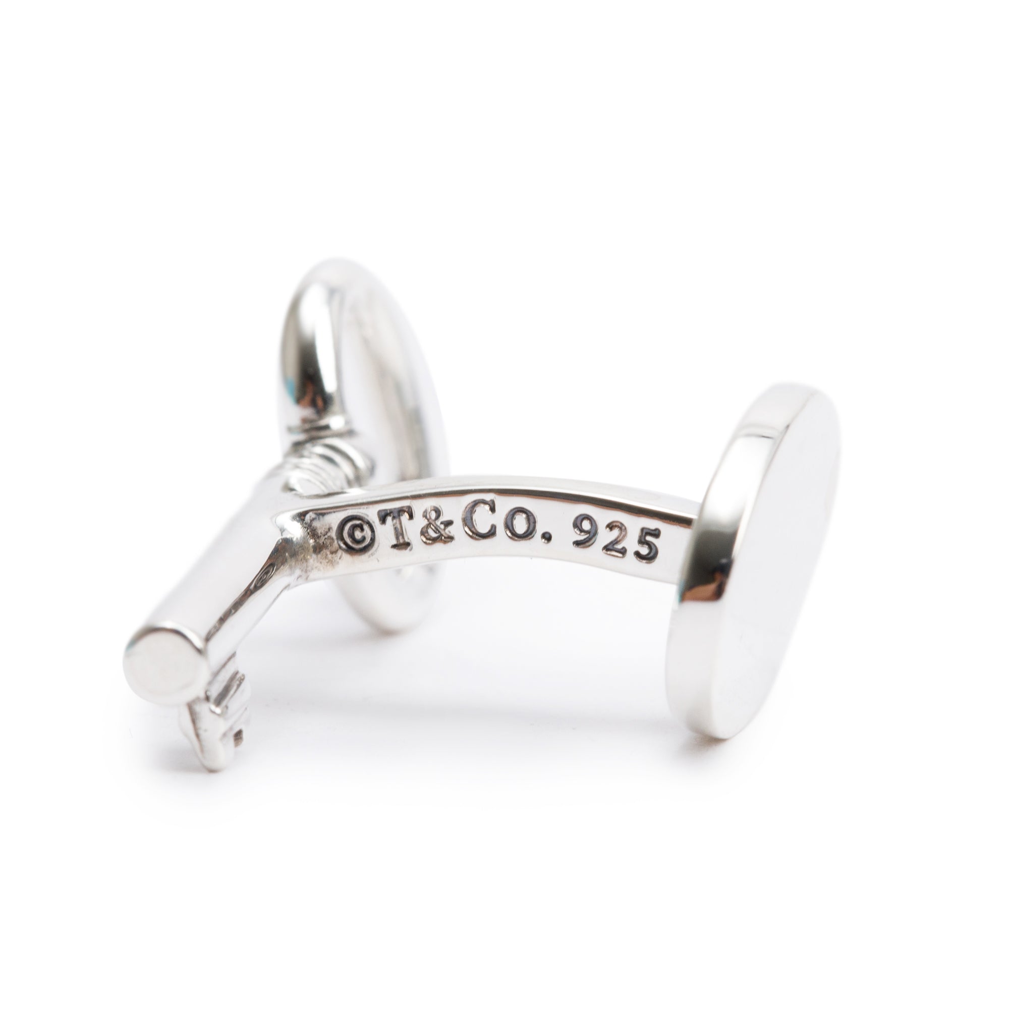 Tiffany & Co. Sterling Silver Oval Key Cufflinks