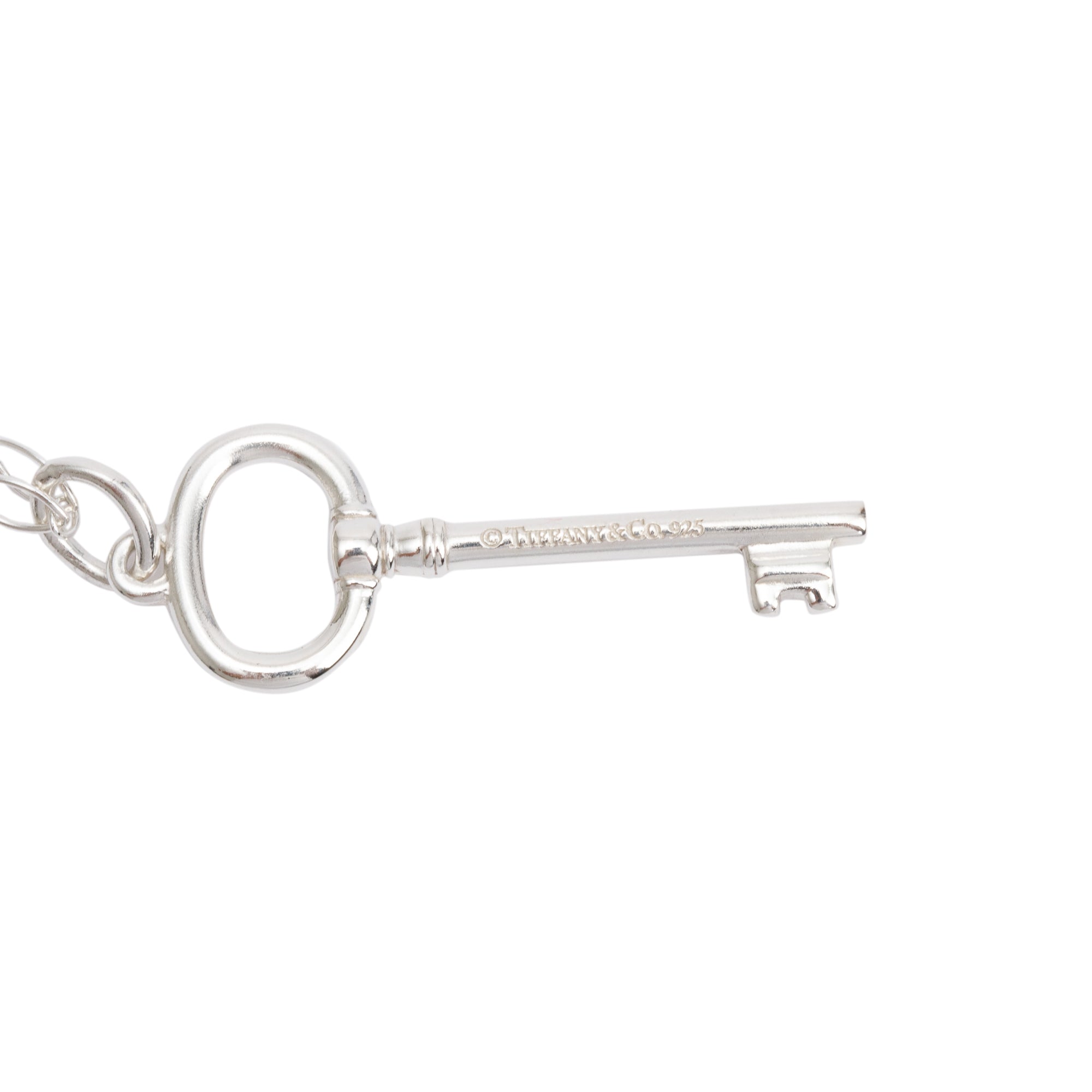 Tiffany & Co. Sterling Silver Oval Key Pendant Necklace