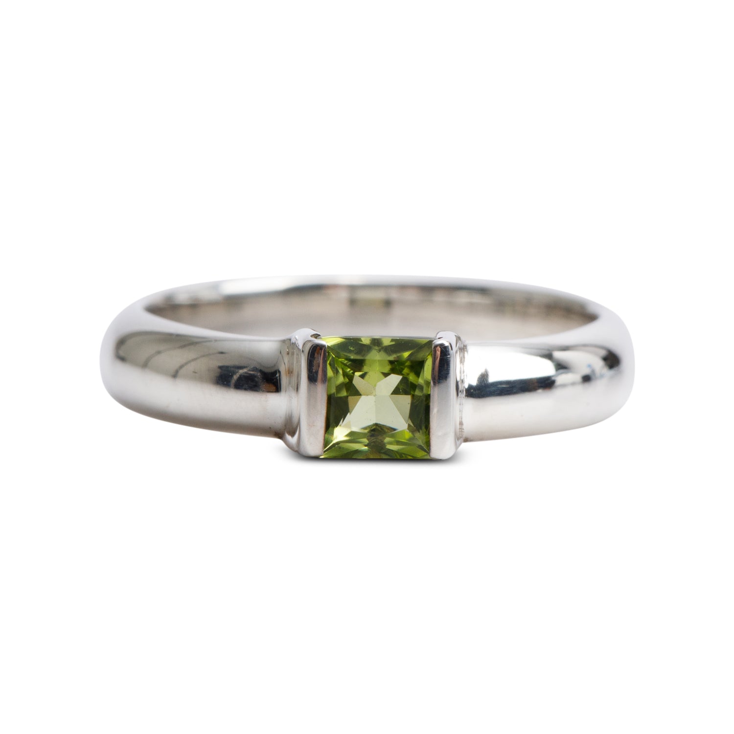 Tiffany & Co. Sterling Silver Peridot Stacking Ring, Size 4.5