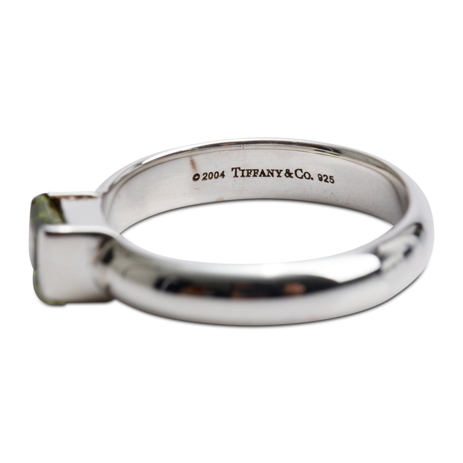 Tiffany & Co. Sterling Silver Peridot Stacking Ring, Size 4.5