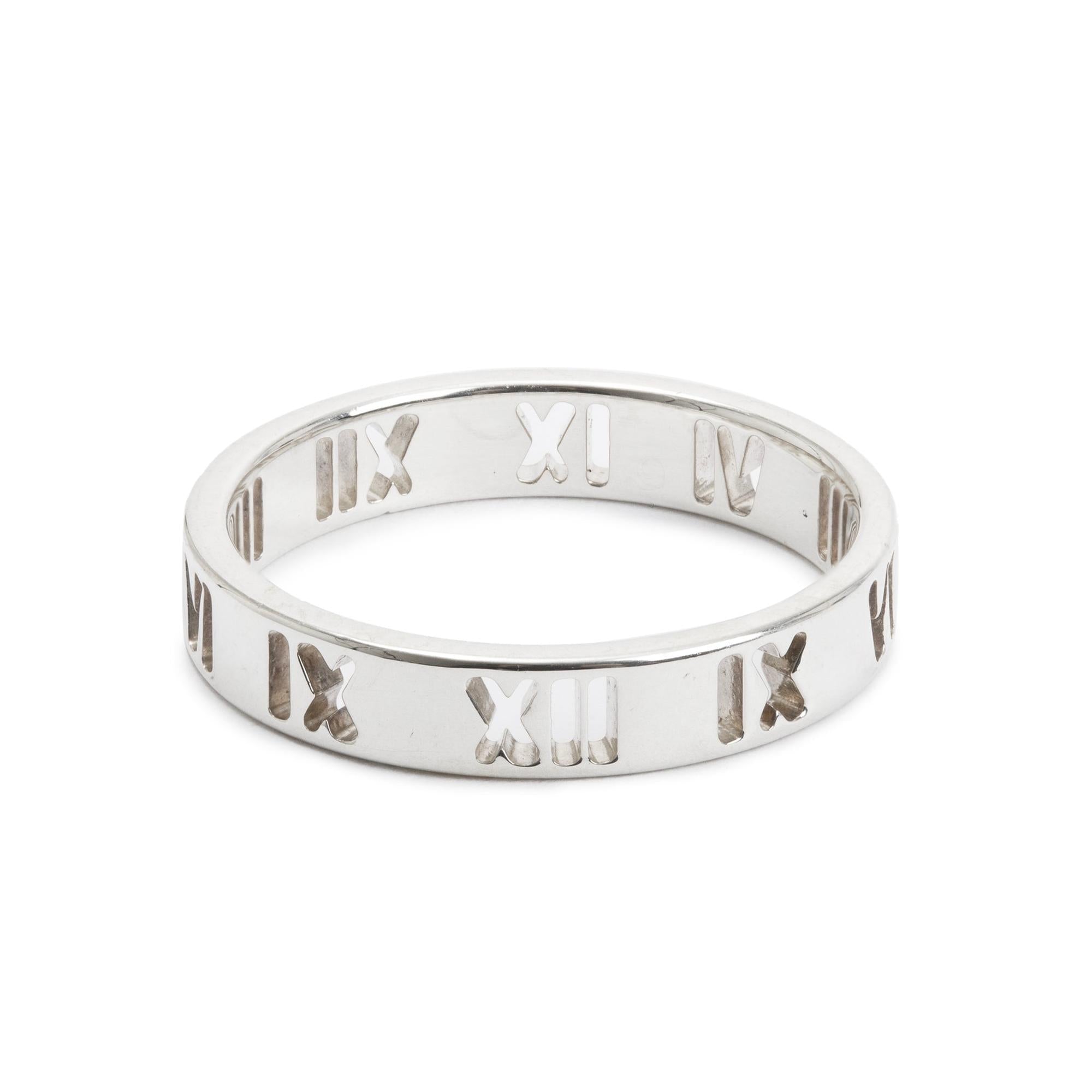 Tiffany & Co. Sterling Silver Pierced Atlas Narrow Band, Ring Size 6.25