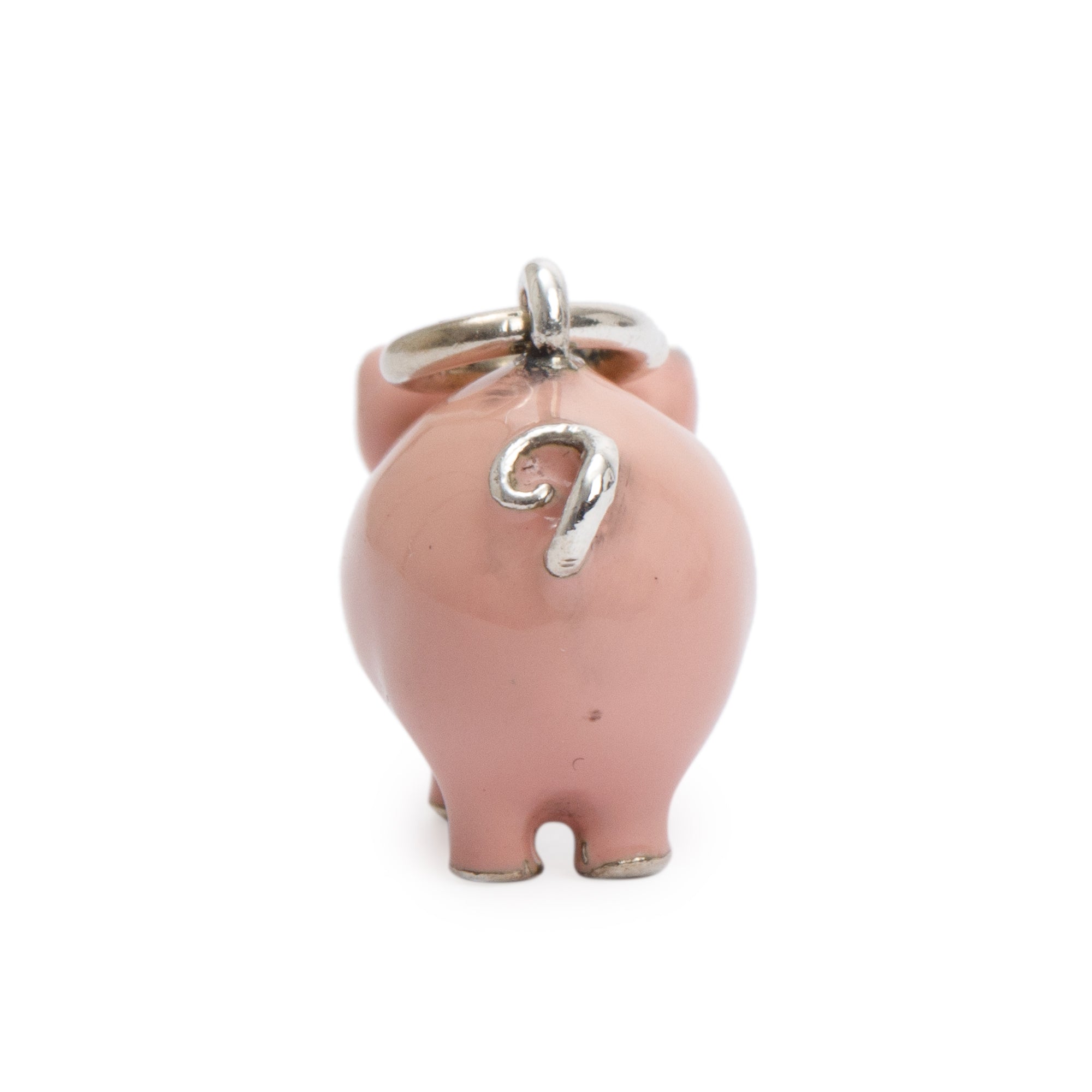 Tiffany & Co. Sterling Silver Pink Enamel Piggy Charm