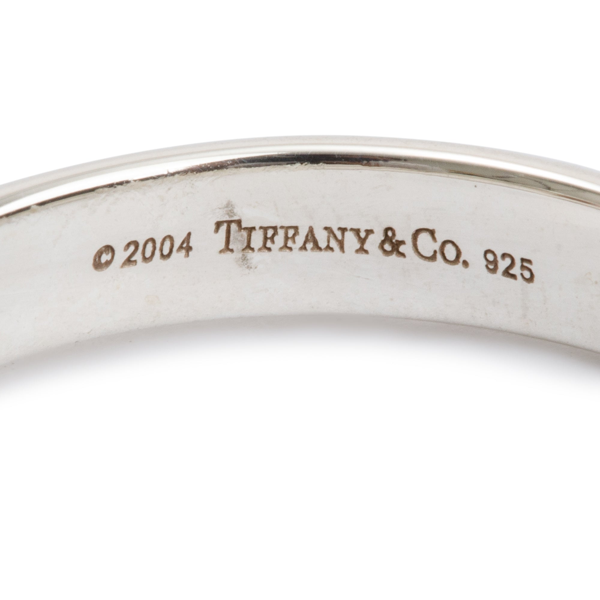 Tiffany & Co. Sterling Silver Pink Tourmaline Square Stacking Ring, Size 6.5