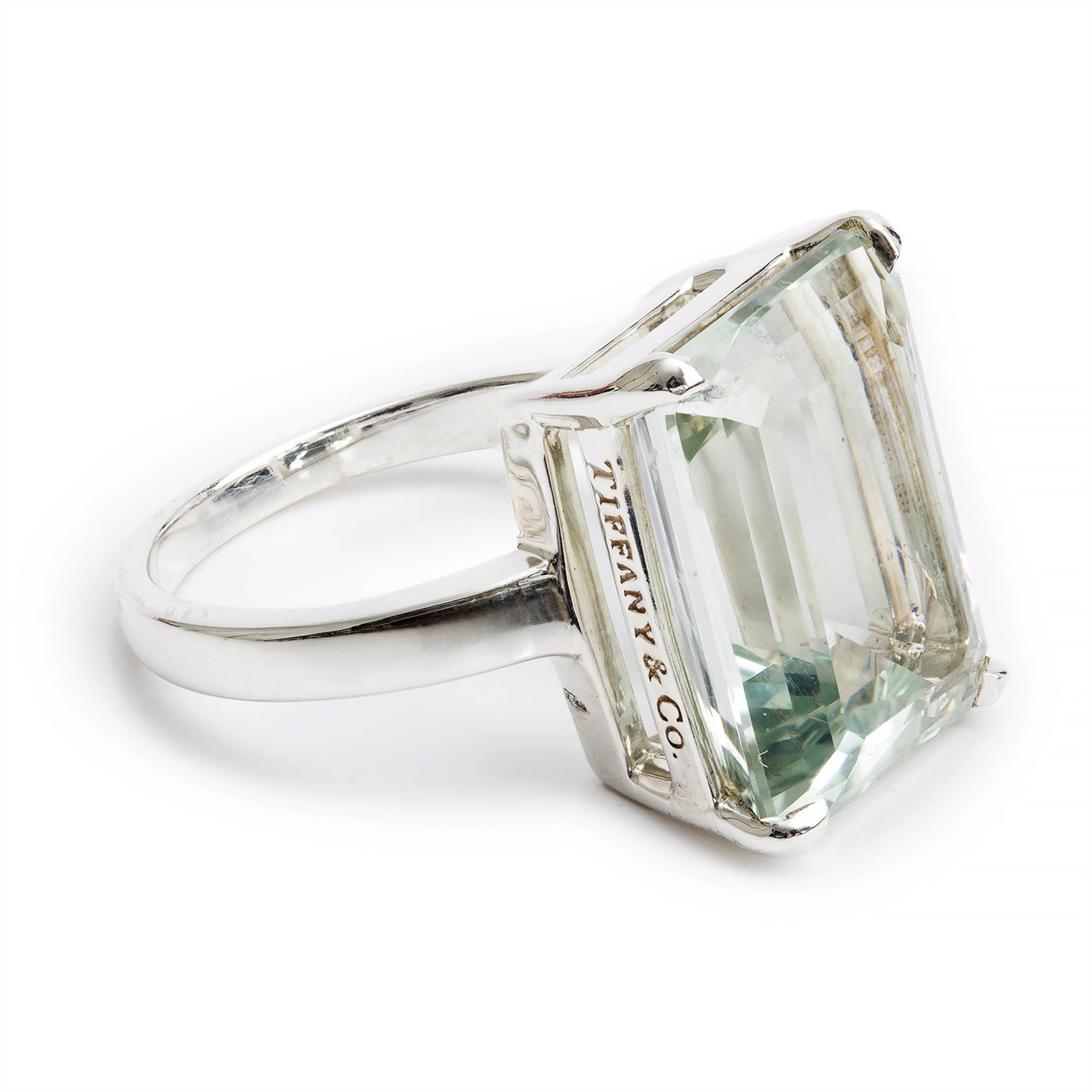 Tiffany & Co. Sterling Silver Prasiolite Sparklers Cocktail Ring, Size 6