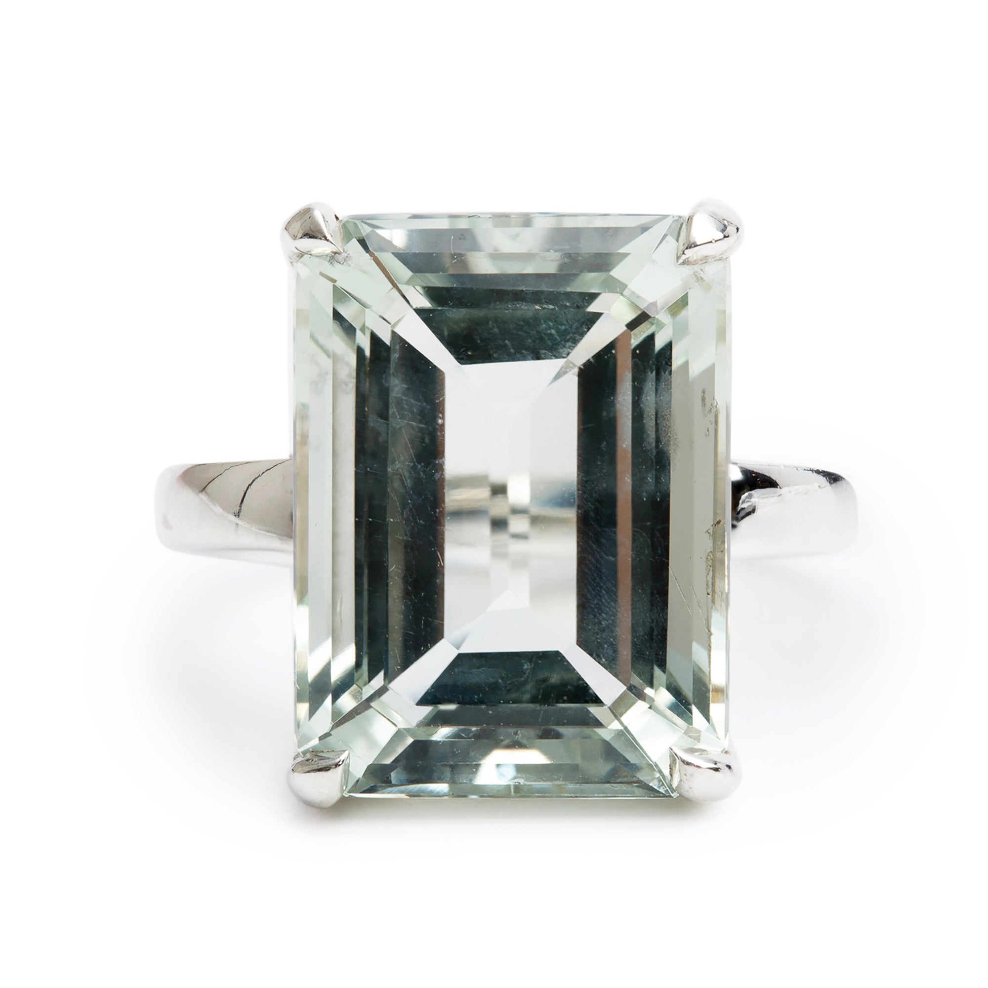 Tiffany & Co. Sterling Silver Prasiolite Sparklers Cocktail Ring, Size 6