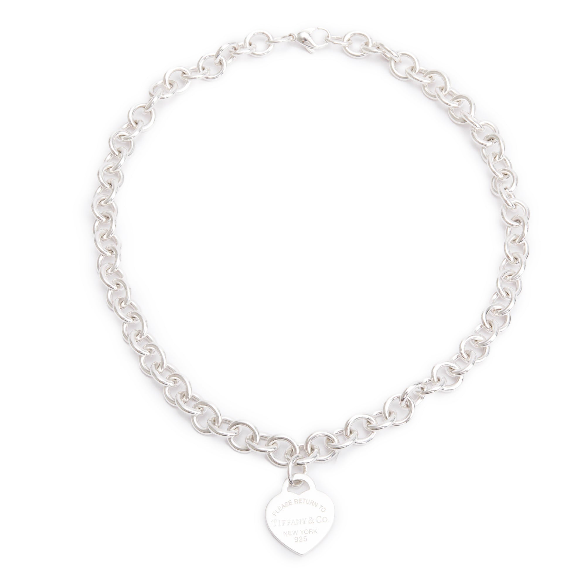 Tiffany & Co. Sterling Silver Return To Tiffany Heart Tag Chain Link Necklace