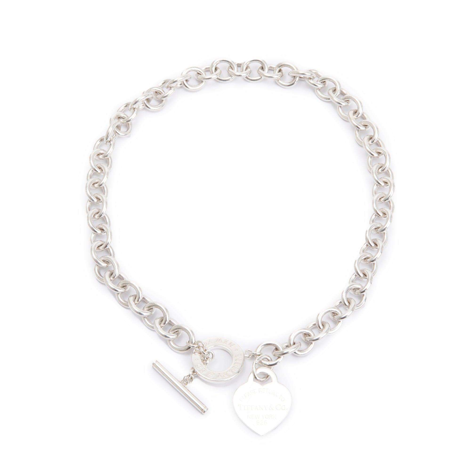 Tiffany & Co. Sterling Silver Return To Tiffany Heart Tag Necklace with Toggle Clasp