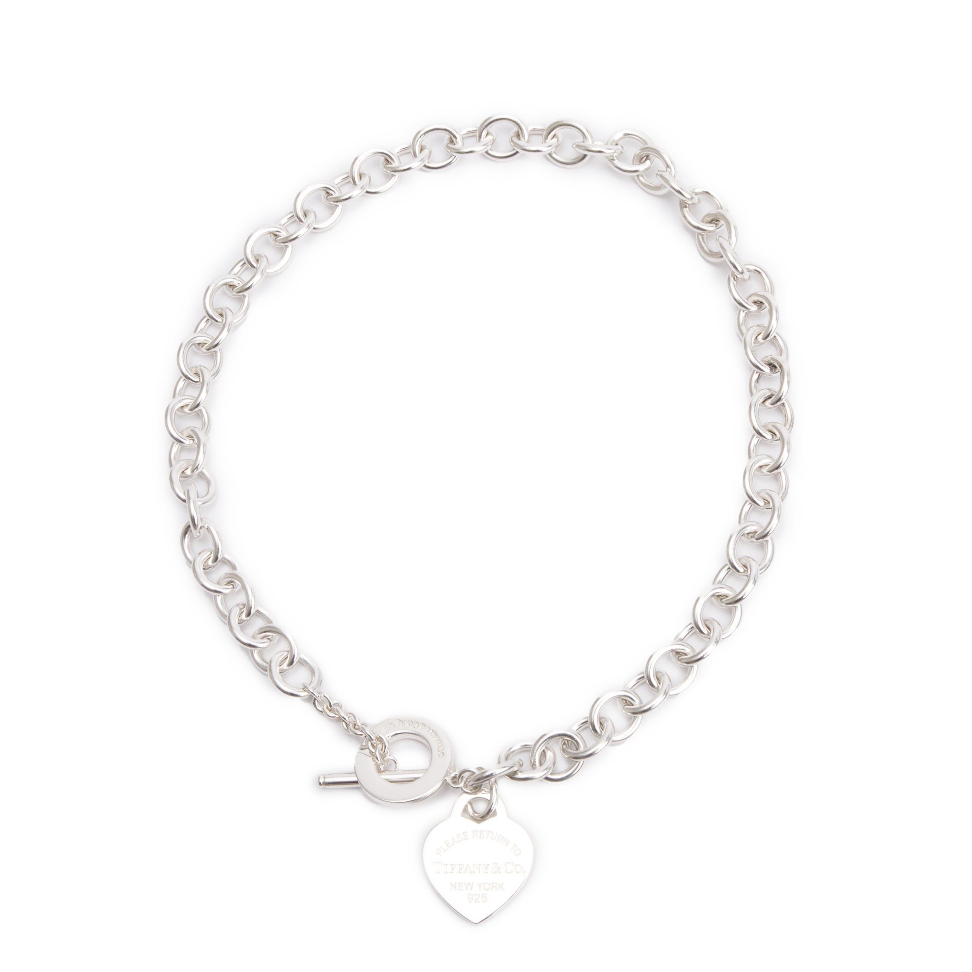 Tiffany & Co. Sterling Silver Return To Tiffany Heart Tag Necklace with Toggle Clasp
