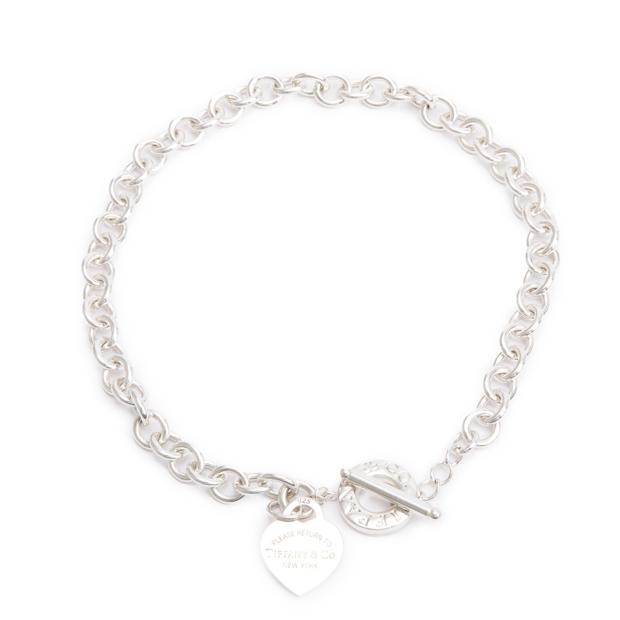 Tiffany & Co. Sterling Silver Return To Tiffany Heart Tag Necklace with Toggle Clasp
