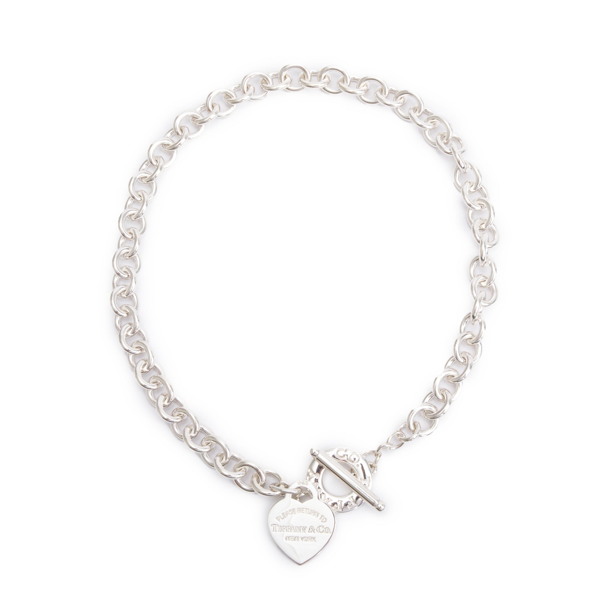 Tiffany & Co. Sterling Silver Return To Tiffany Heart Tag Necklace with Toggle Clasp