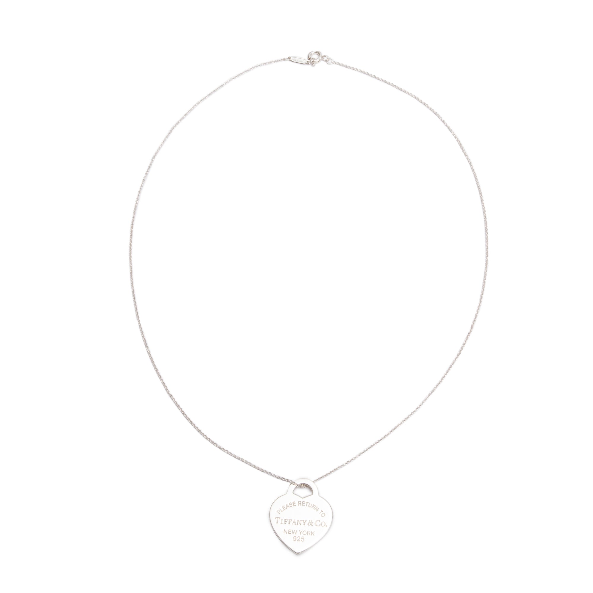 Tiffany & Co. Sterling Silver Return To Tiffany Medium Heart Tag Pendant Necklace
