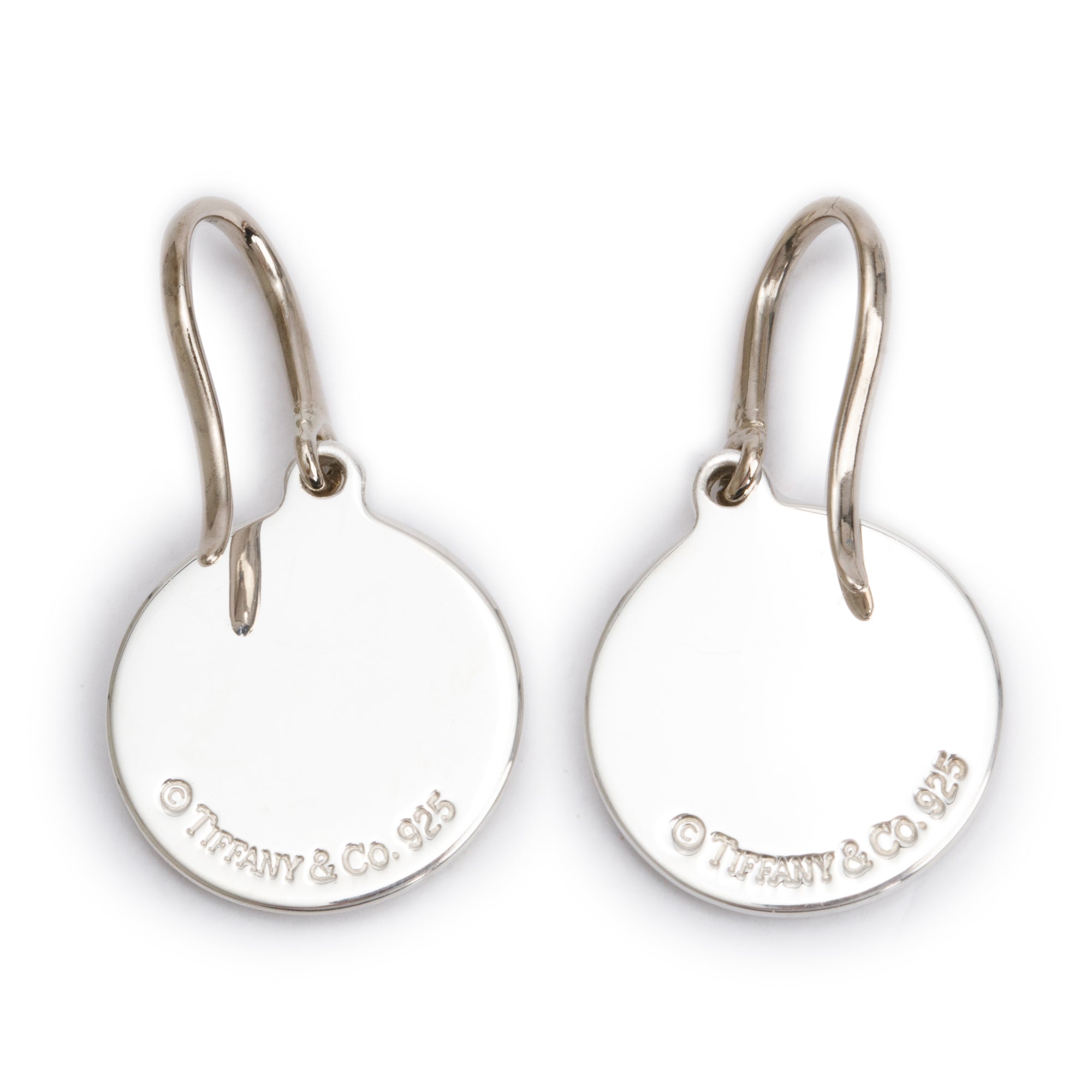 Tiffany & Co. Sterling Silver Return to Tiffany Circle Tag Earrings