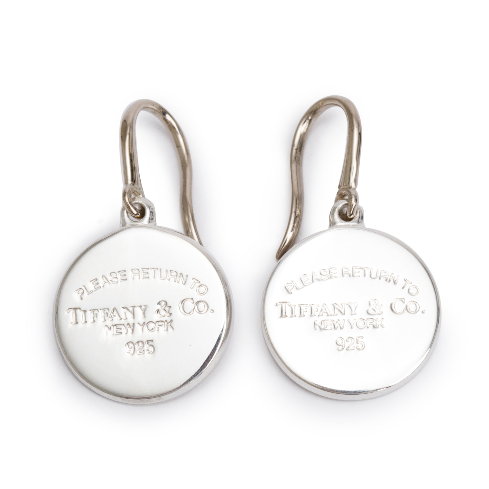 Tiffany & Co. Sterling Silver Return to Tiffany Circle Tag Earrings