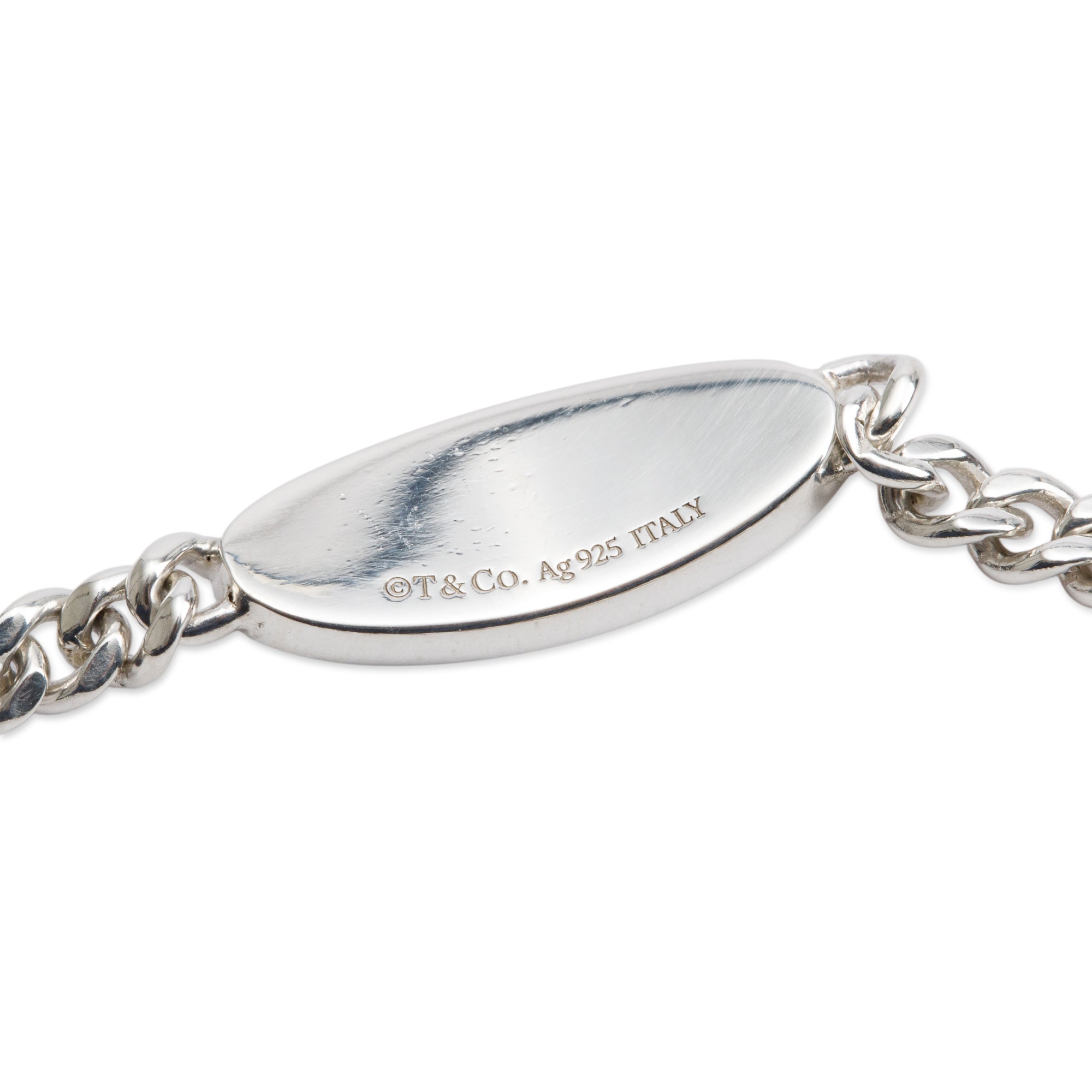 Tiffany & Co. Sterling Silver Return to Tiffany Diamond Oval I.D. Bracelet