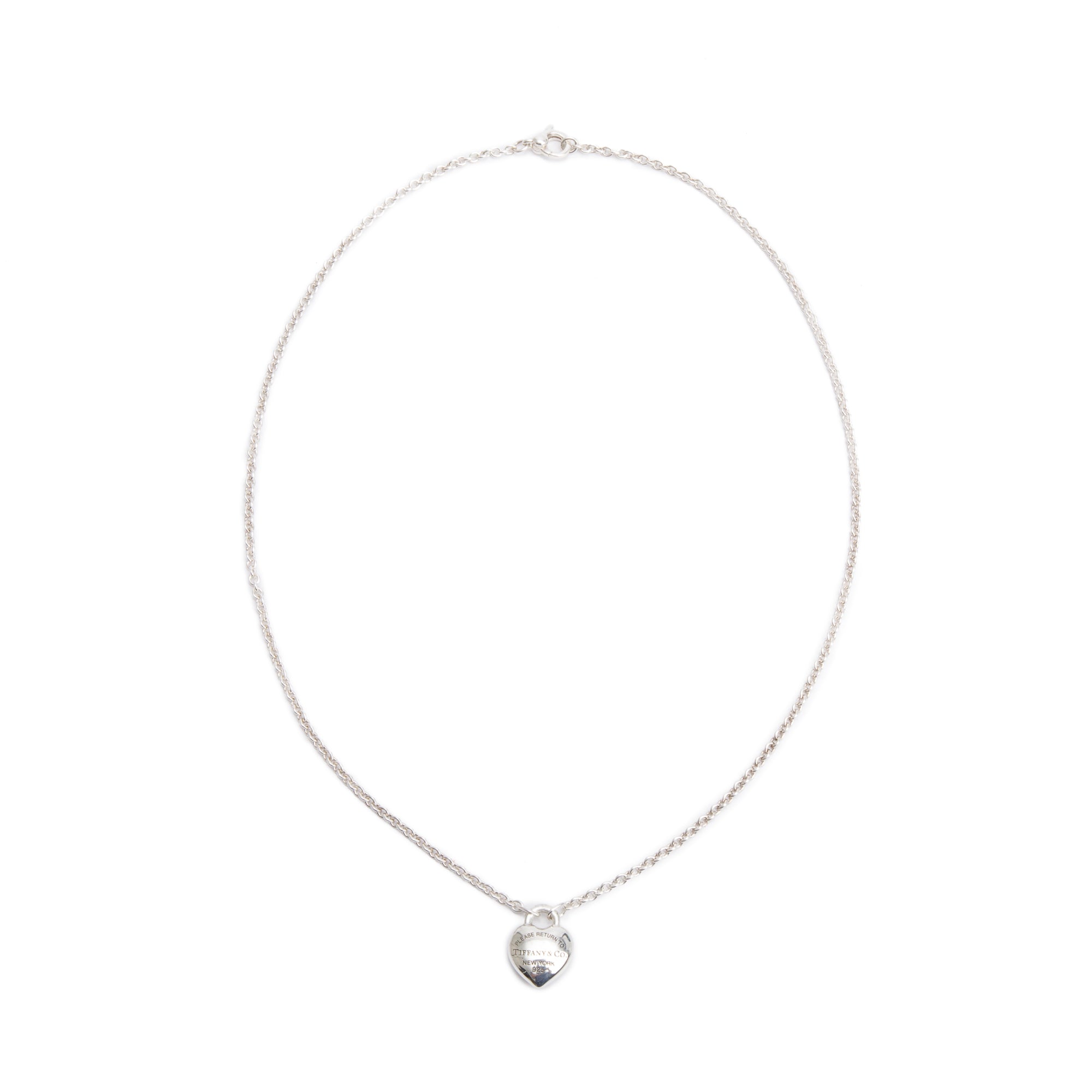 Tiffany & Co. Sterling Silver Return to Tiffany Full Heart Pendant Necklace