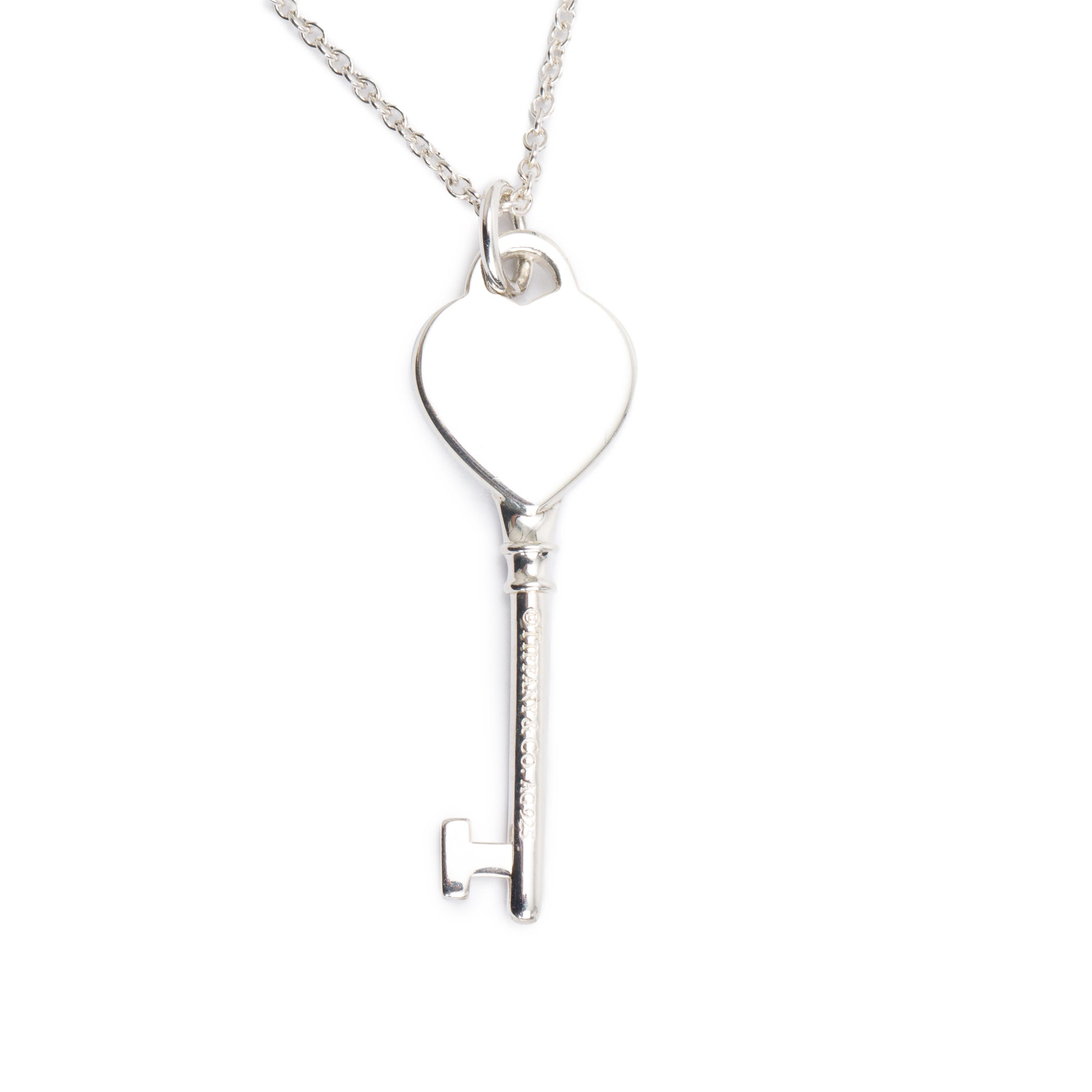 Tiffany & Co. Sterling Silver Return to Tiffany Heart Key Pendant Necklace