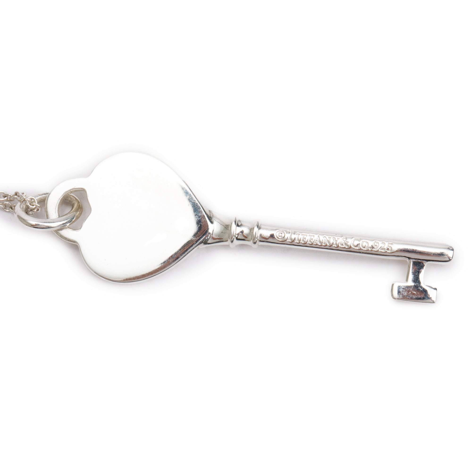 Tiffany & Co. Sterling Silver Return to Tiffany Heart Key Pendant Necklace