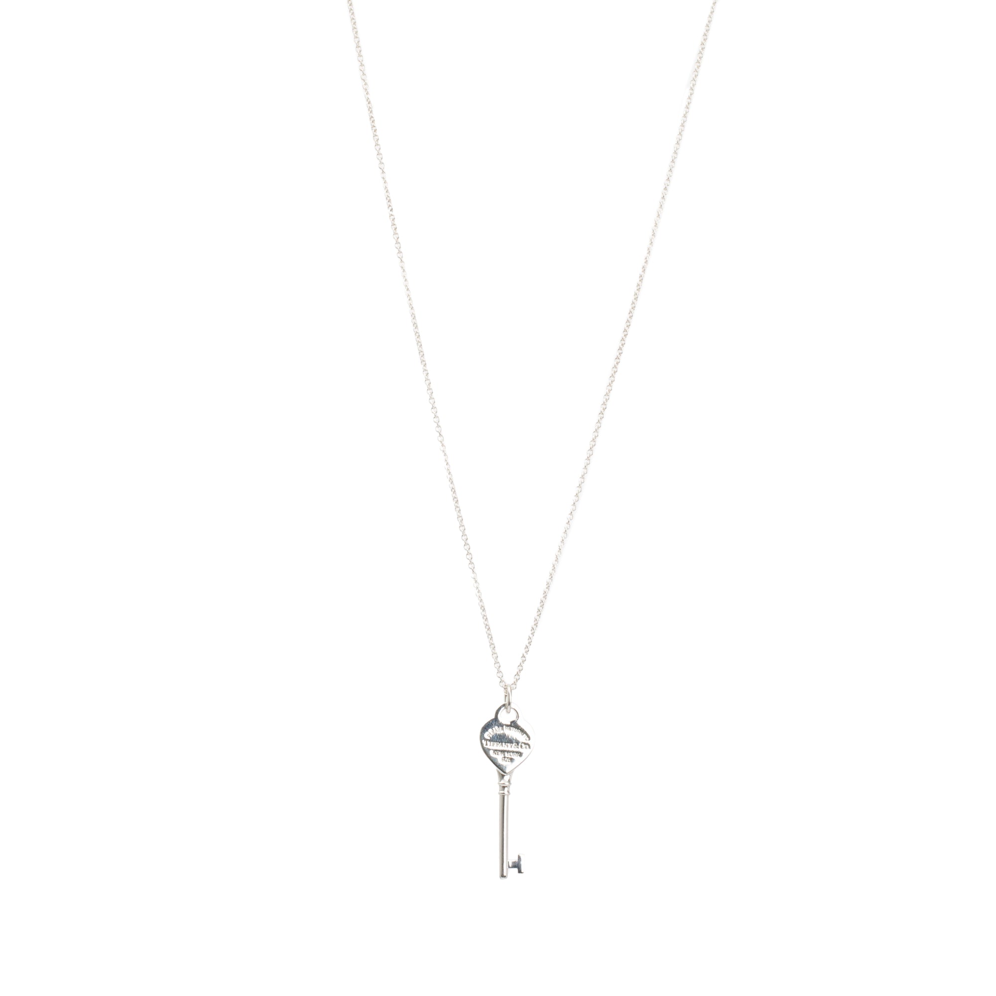 Tiffany & Co. Sterling Silver Return to Tiffany Heart Key Pendant Necklace