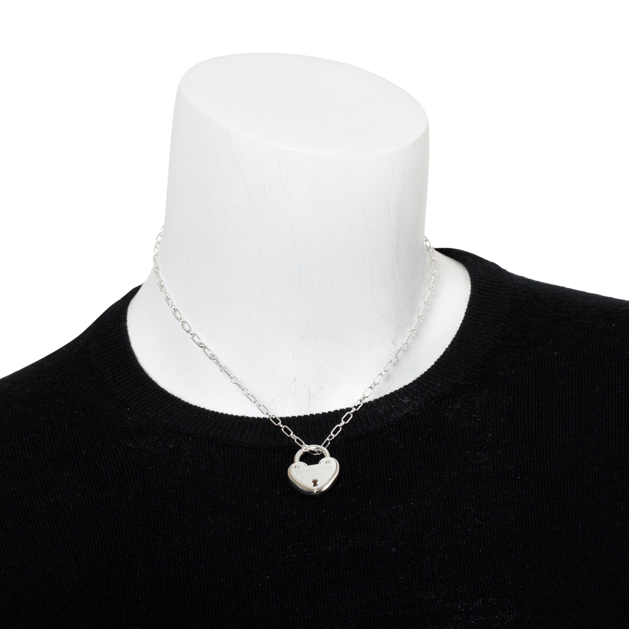 Tiffany & Co. Sterling Silver Return to Tiffany Heart Lock Charm Necklace