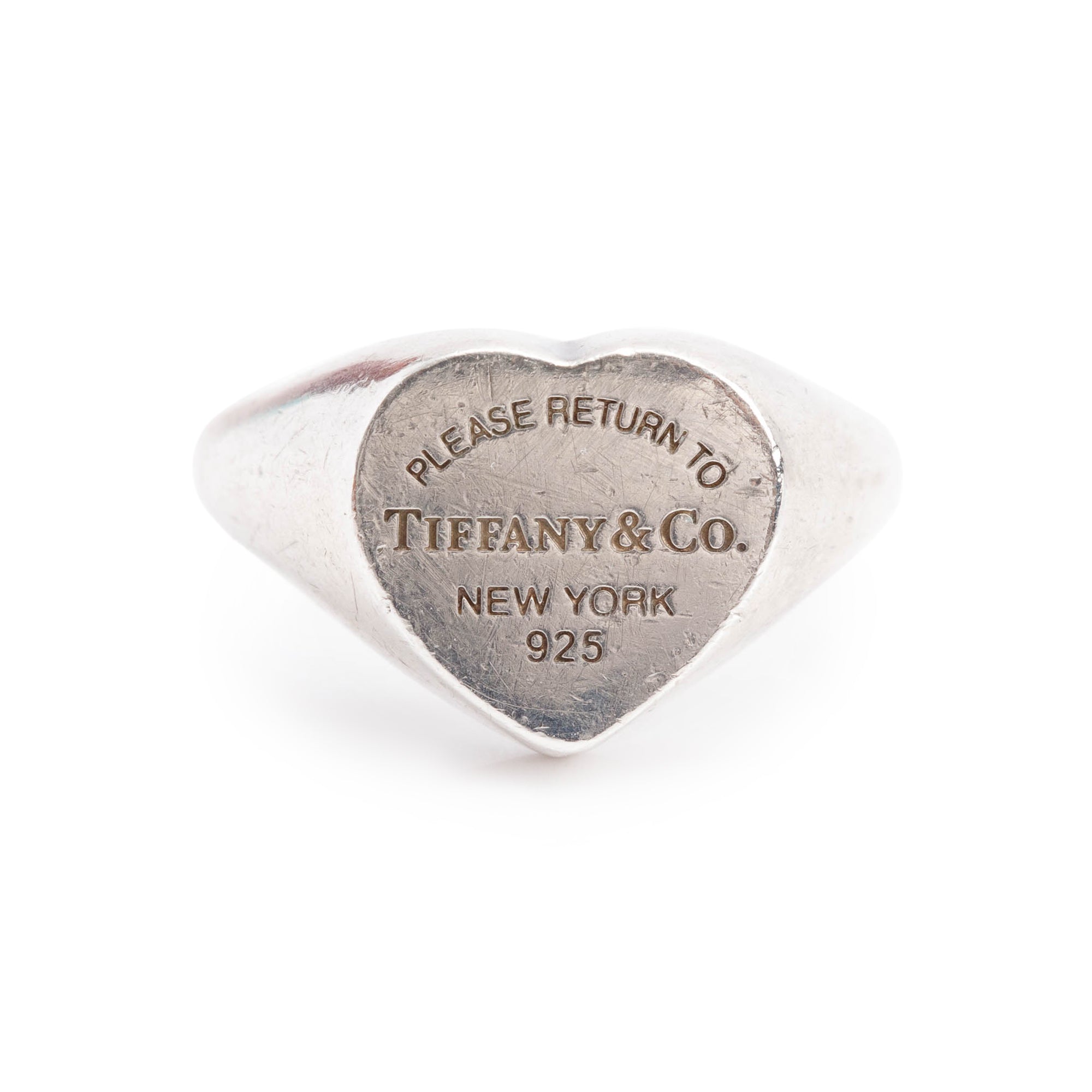 Tiffany & Co. Sterling Silver Return to Tiffany Heart Signet Ring, Size 4