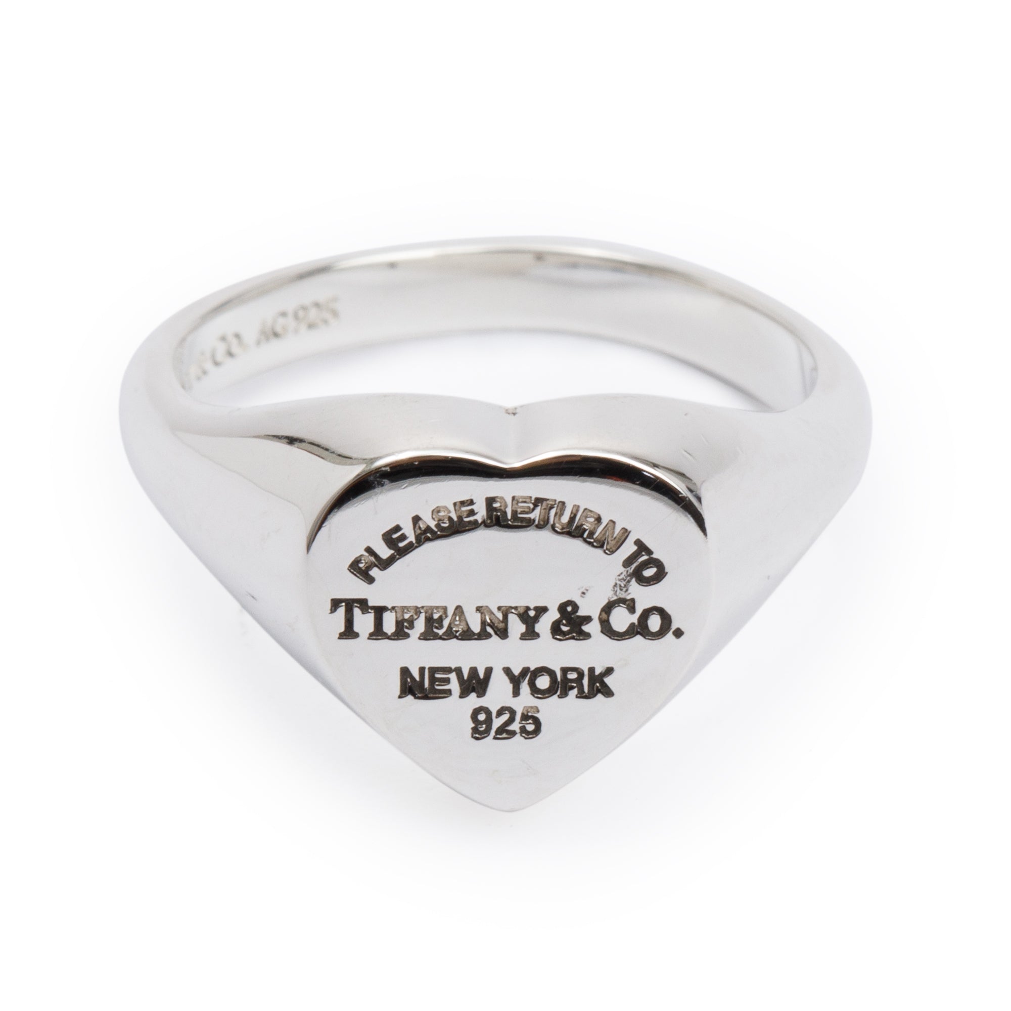 Tiffany & Co. Sterling Silver Return to Tiffany Heart Signet Ring