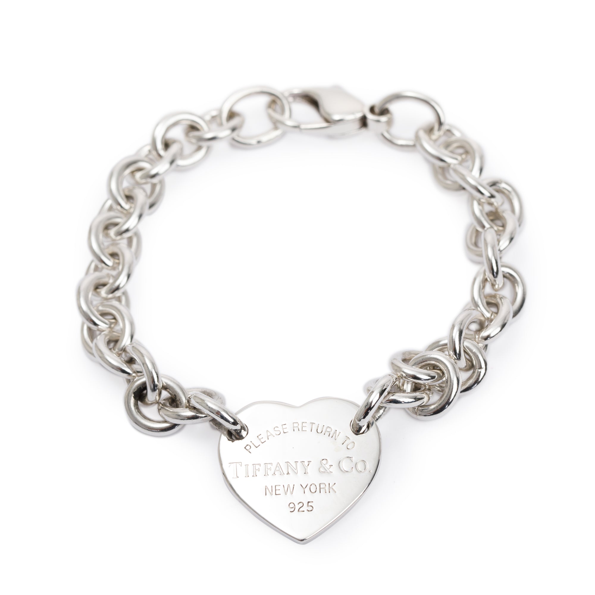 Tiffany & Co. Sterling Silver Return to Tiffany Heart Tag Charm Bracelet