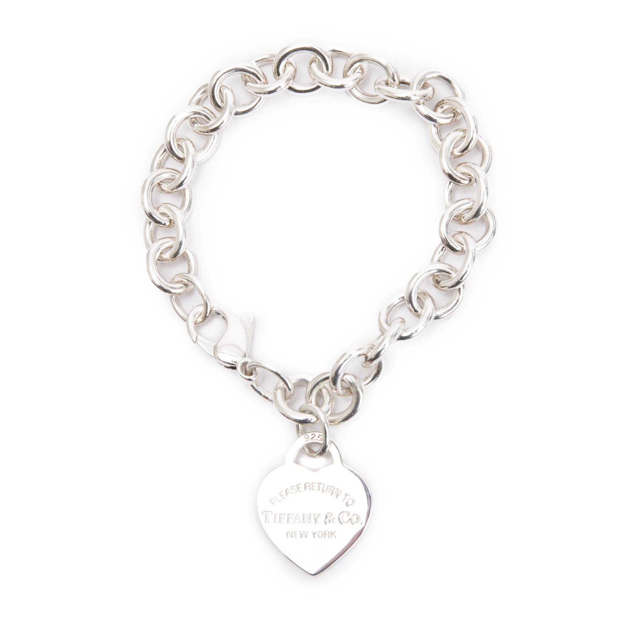 Tiffany & Co. Sterling Silver Return to Tiffany Heart Tag Charm Bracelet