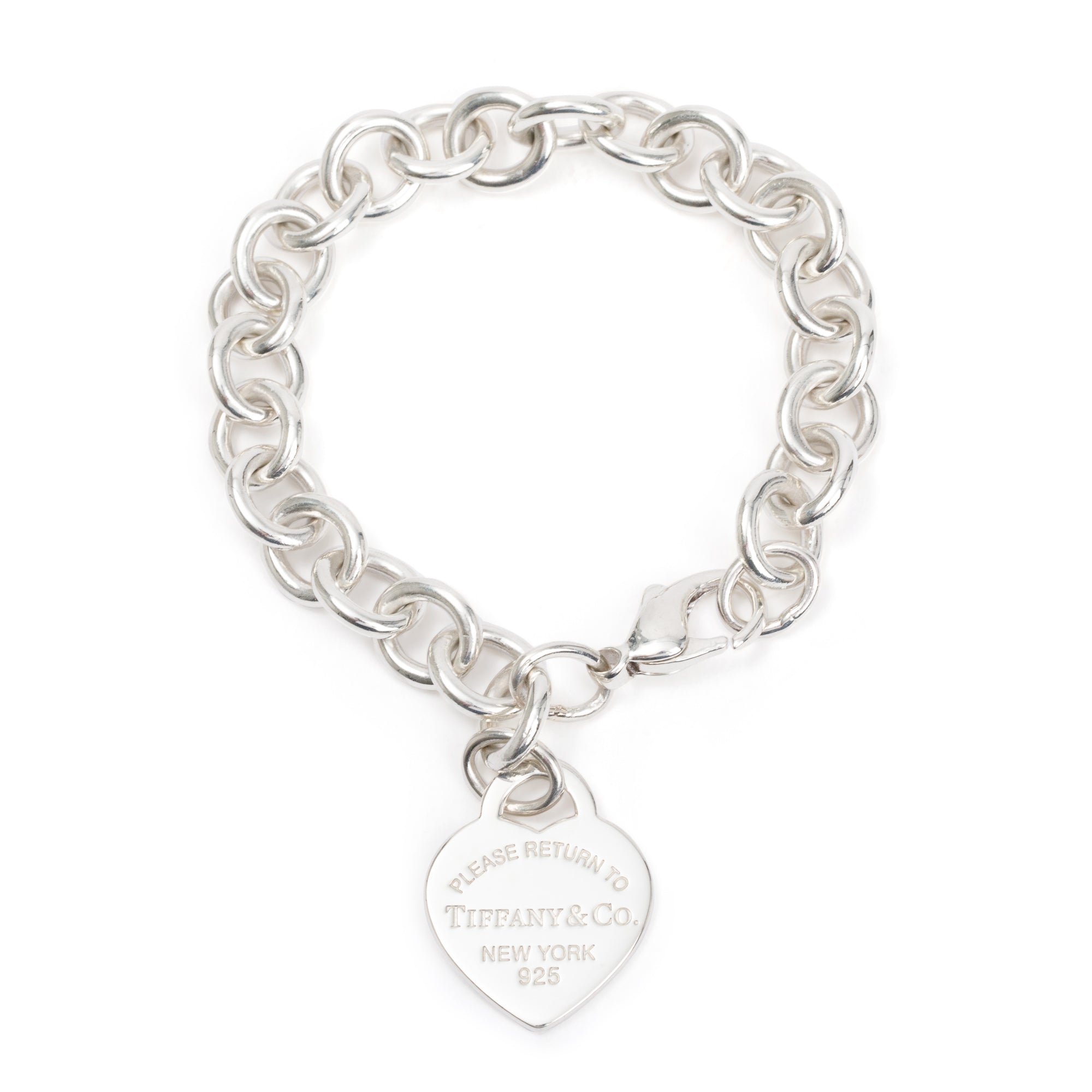 Tiffany & Co. Sterling Silver Return to Tiffany Heart Tag Charm Bracelet