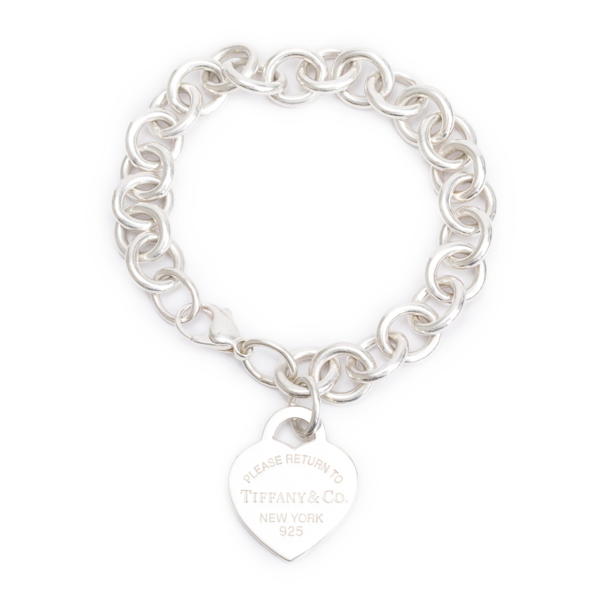 Tiffany & Co. Sterling Silver Return to Tiffany Heart Tag Charm Bracelet