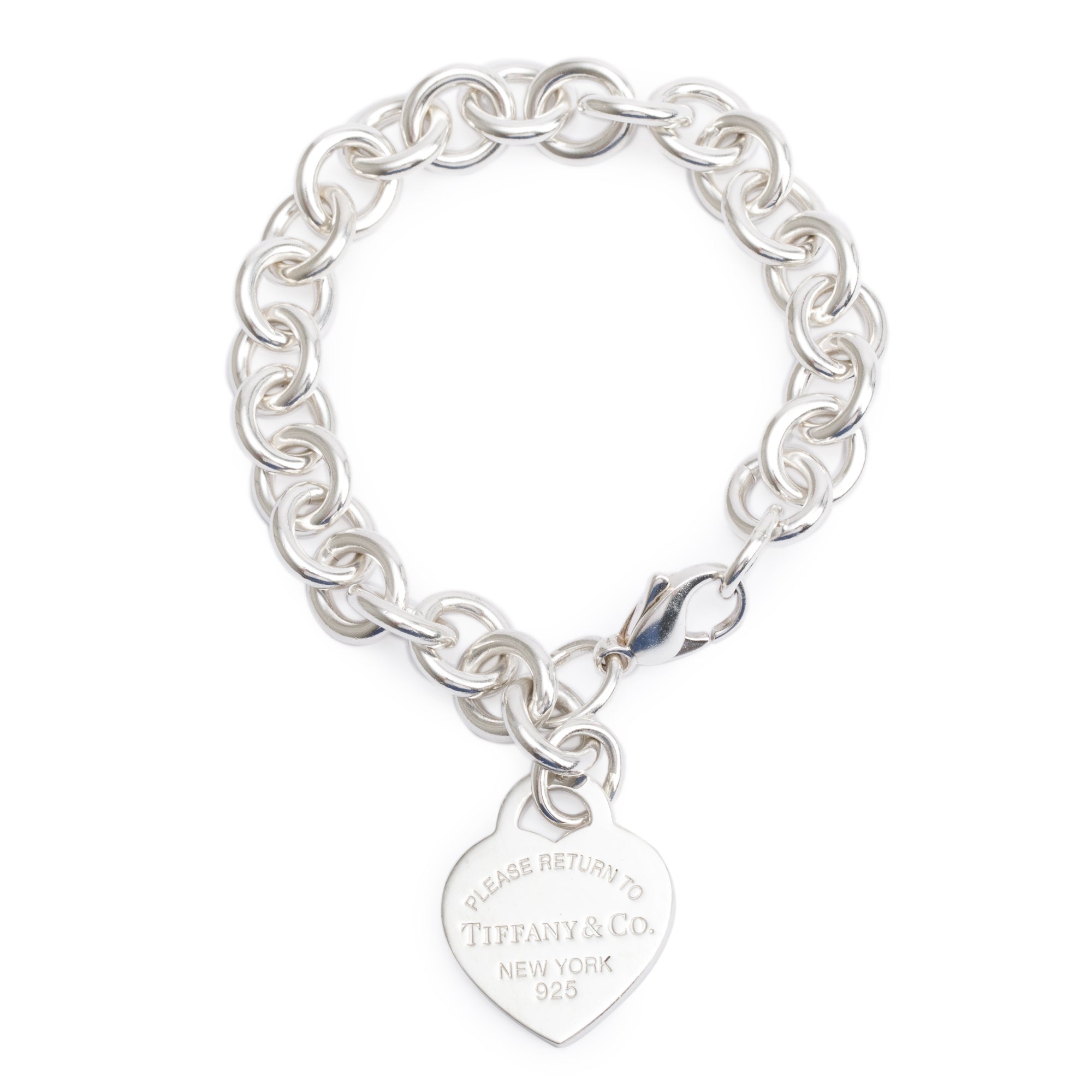 Tiffany & Co. Sterling Silver Return to Tiffany Heart Tag Charm Bracelet