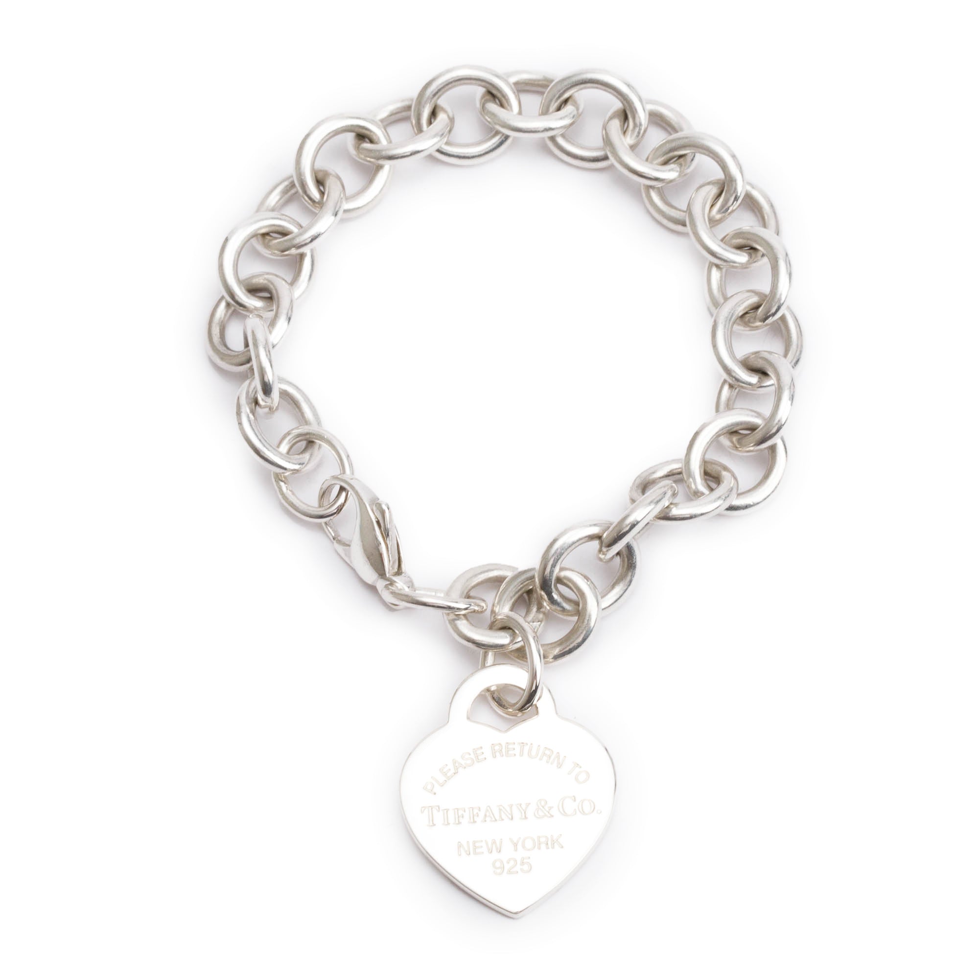 Tiffany & Co. Sterling Silver Return to Tiffany Heart Tag Charm Bracelet