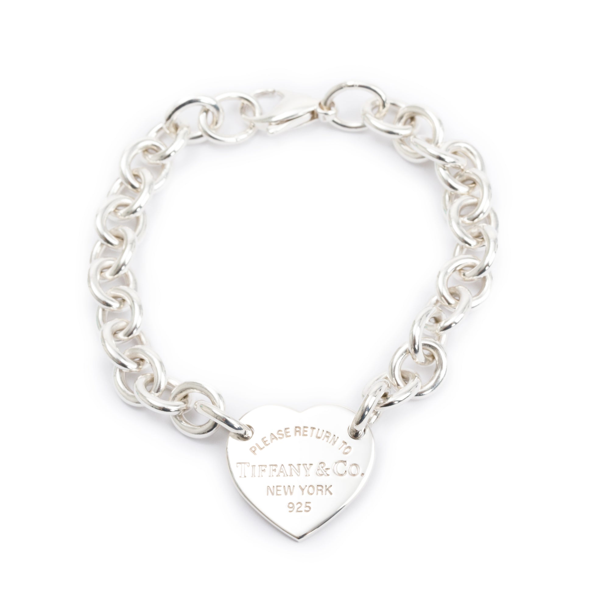 Tiffany & Co. Sterling Silver Return to Tiffany Heart Tag Charm Bracelet