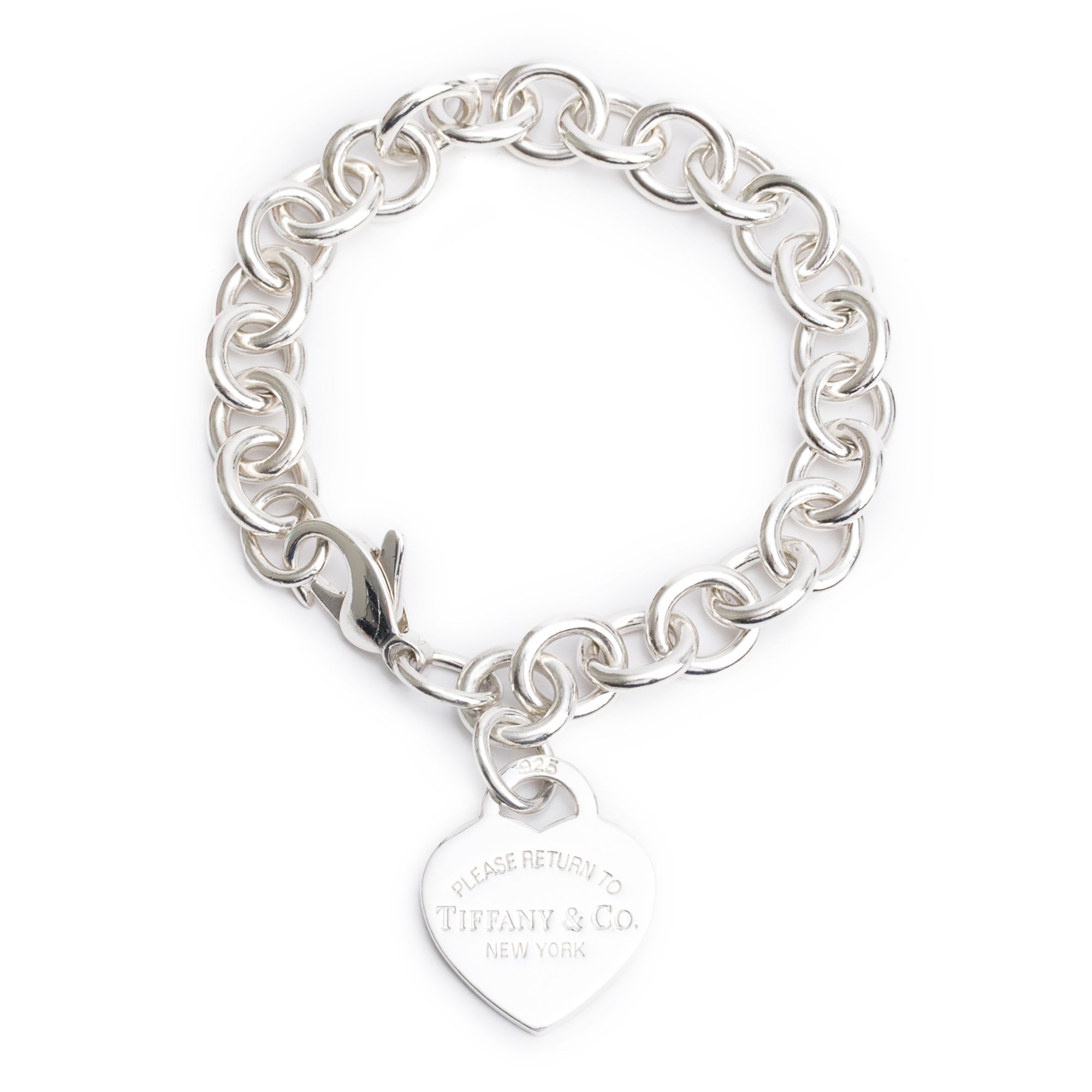 Tiffany & Co. Sterling Silver Return to Tiffany Heart Tag Charm Bracelet