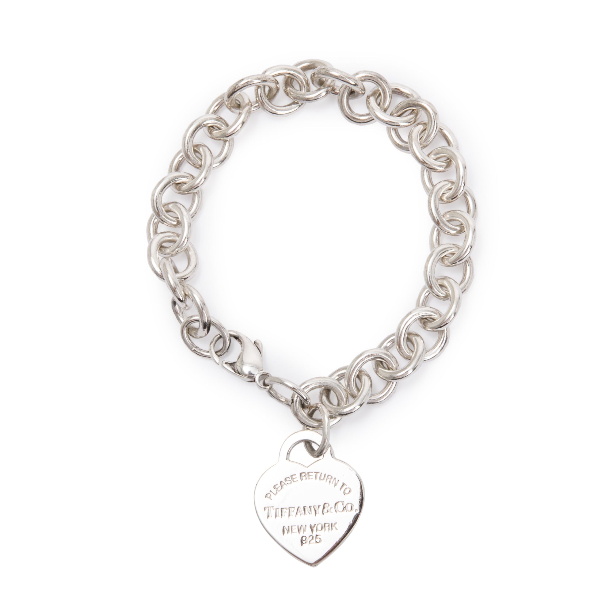 Tiffany & Co. Sterling Silver Return to Tiffany Heart Tag Charm Bracelet