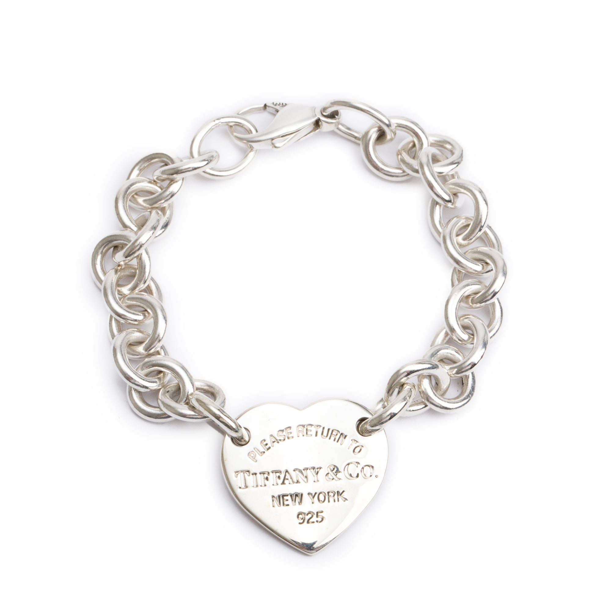 Tiffany & Co. Sterling Silver Return to Tiffany Heart Tag Charm Bracelet