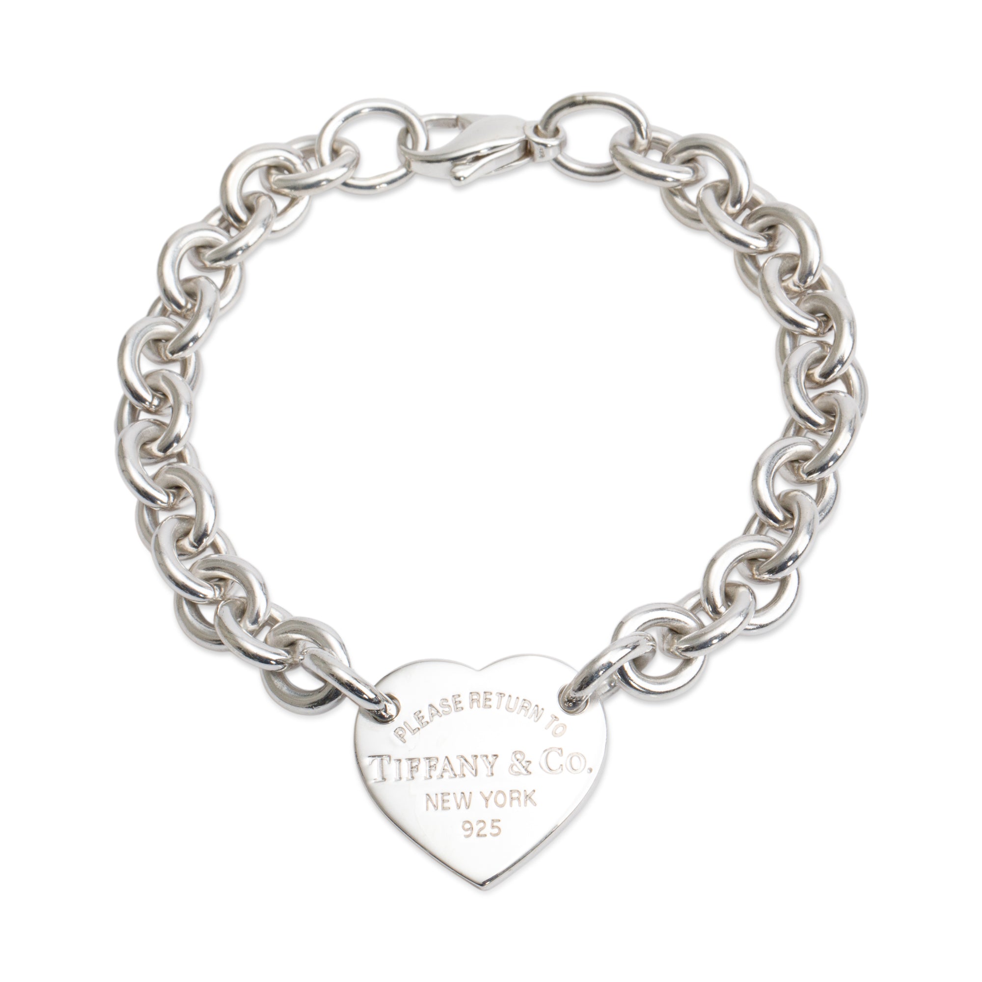 Tiffany & Co. Sterling Silver Return to Tiffany Heart Tag Charm Bracelet