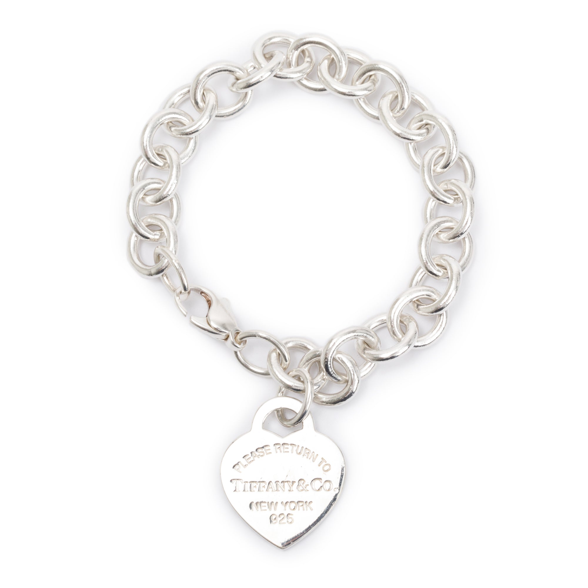 Tiffany & Co. Sterling Silver Return to Tiffany Heart Tag Charm Bracelet