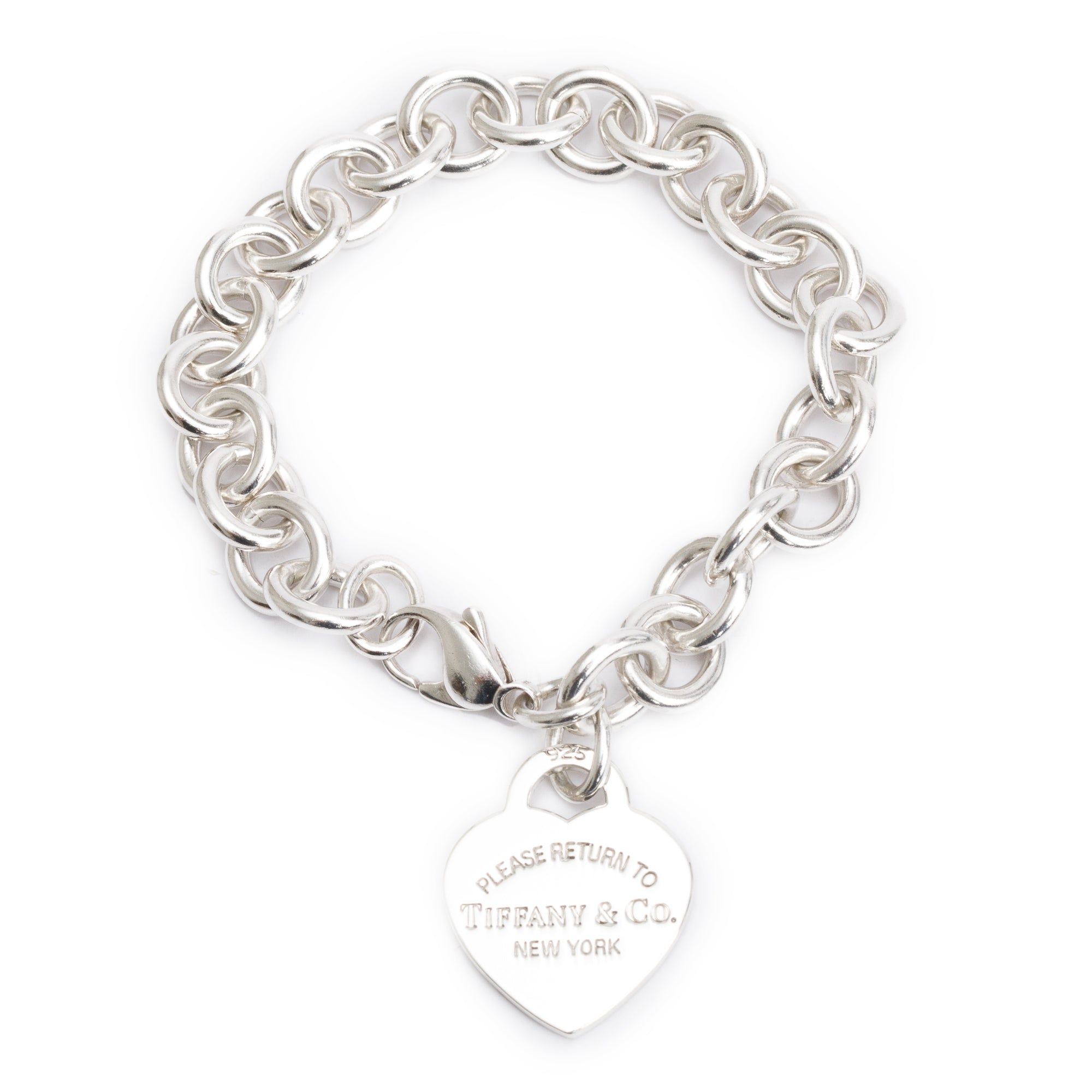 Tiffany & Co. Sterling Silver Return to Tiffany Heart Tag Charm Bracelet