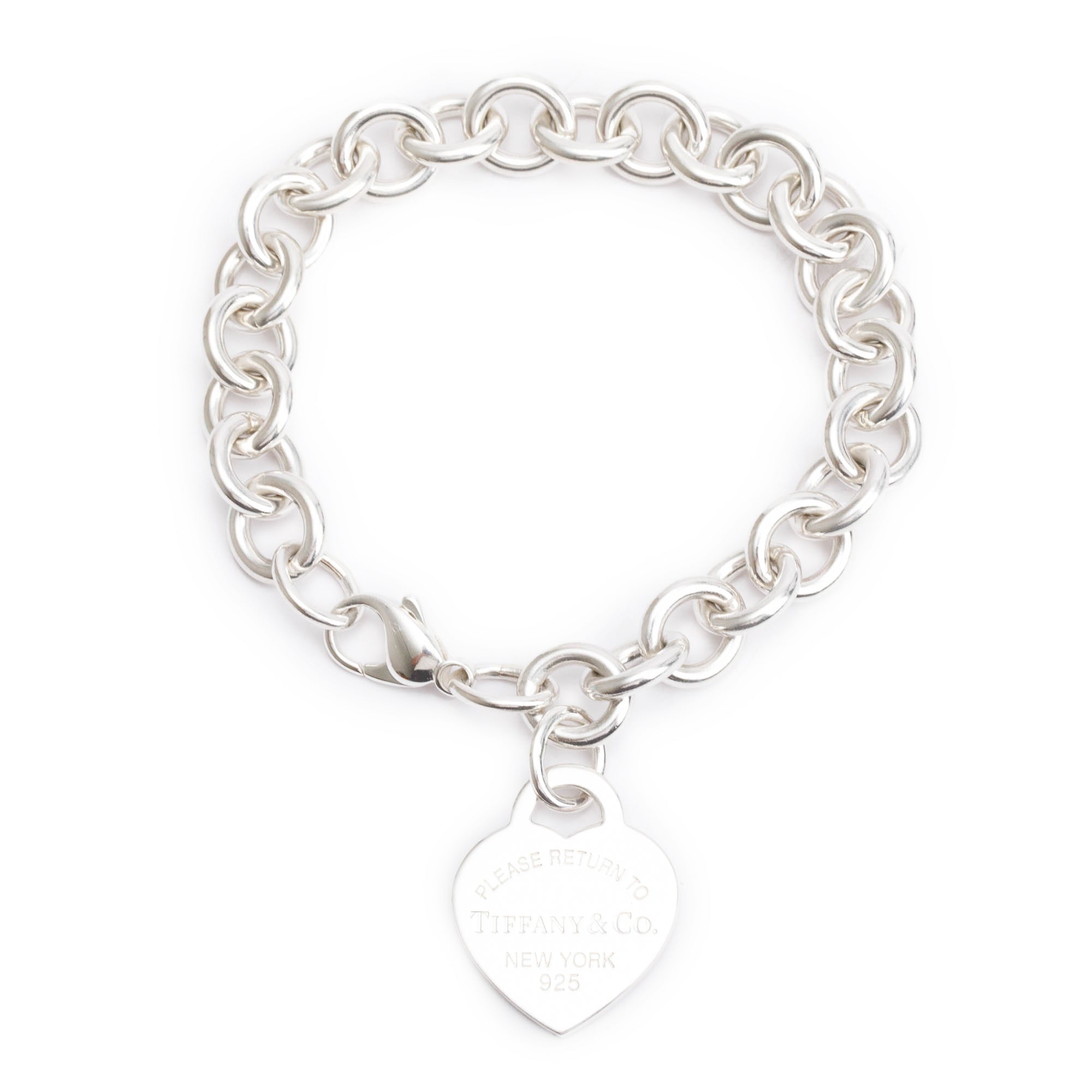Tiffany & Co. Sterling Silver Return to Tiffany Heart Tag Charm Bracelet