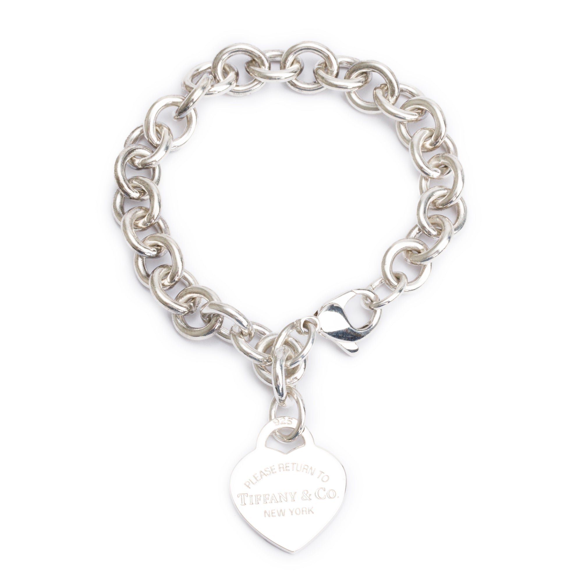 Tiffany & Co. Sterling Silver Return to Tiffany Heart Tag Charm Bracelet