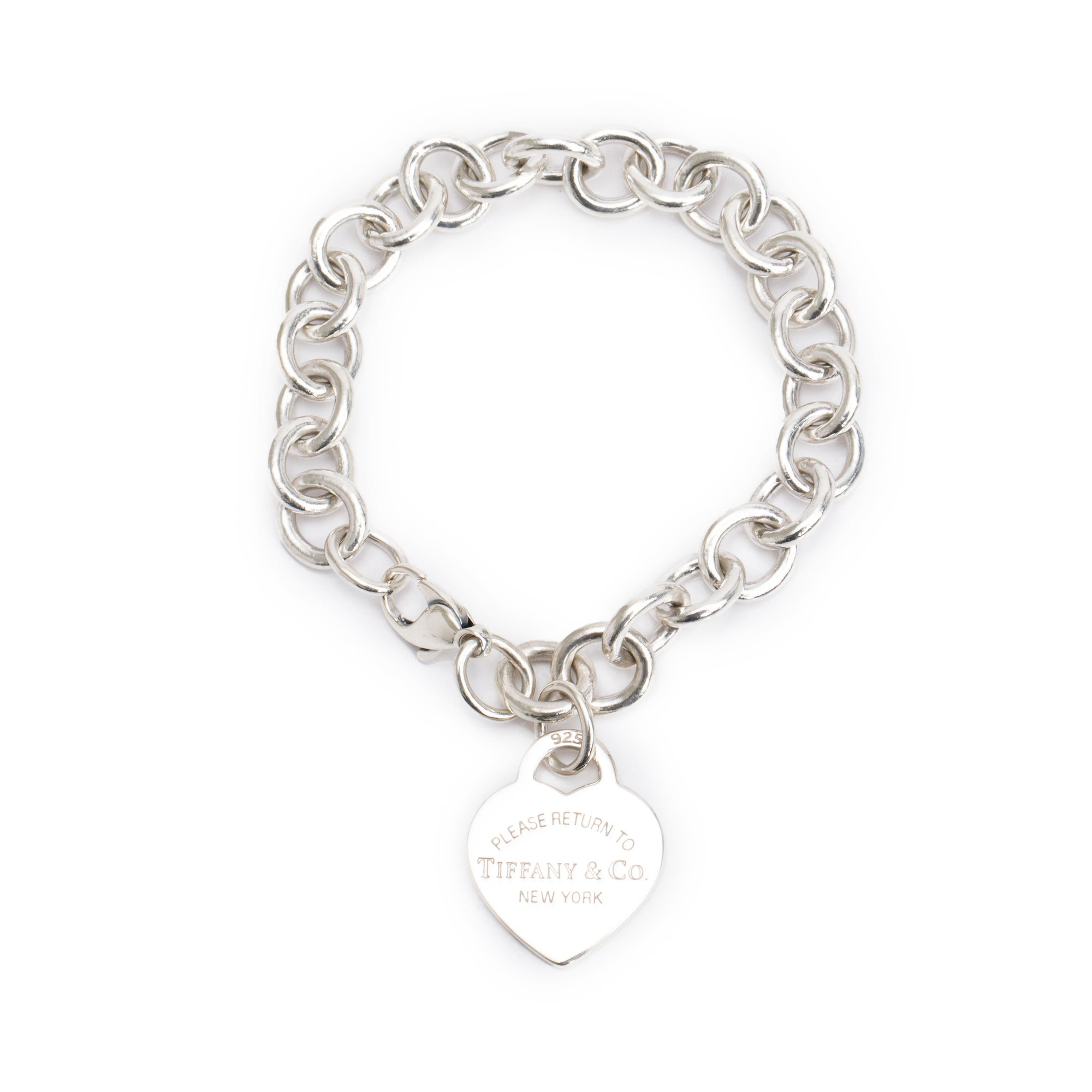 Tiffany & Co. Sterling Silver Return to Tiffany Heart Tag Charm Bracelet