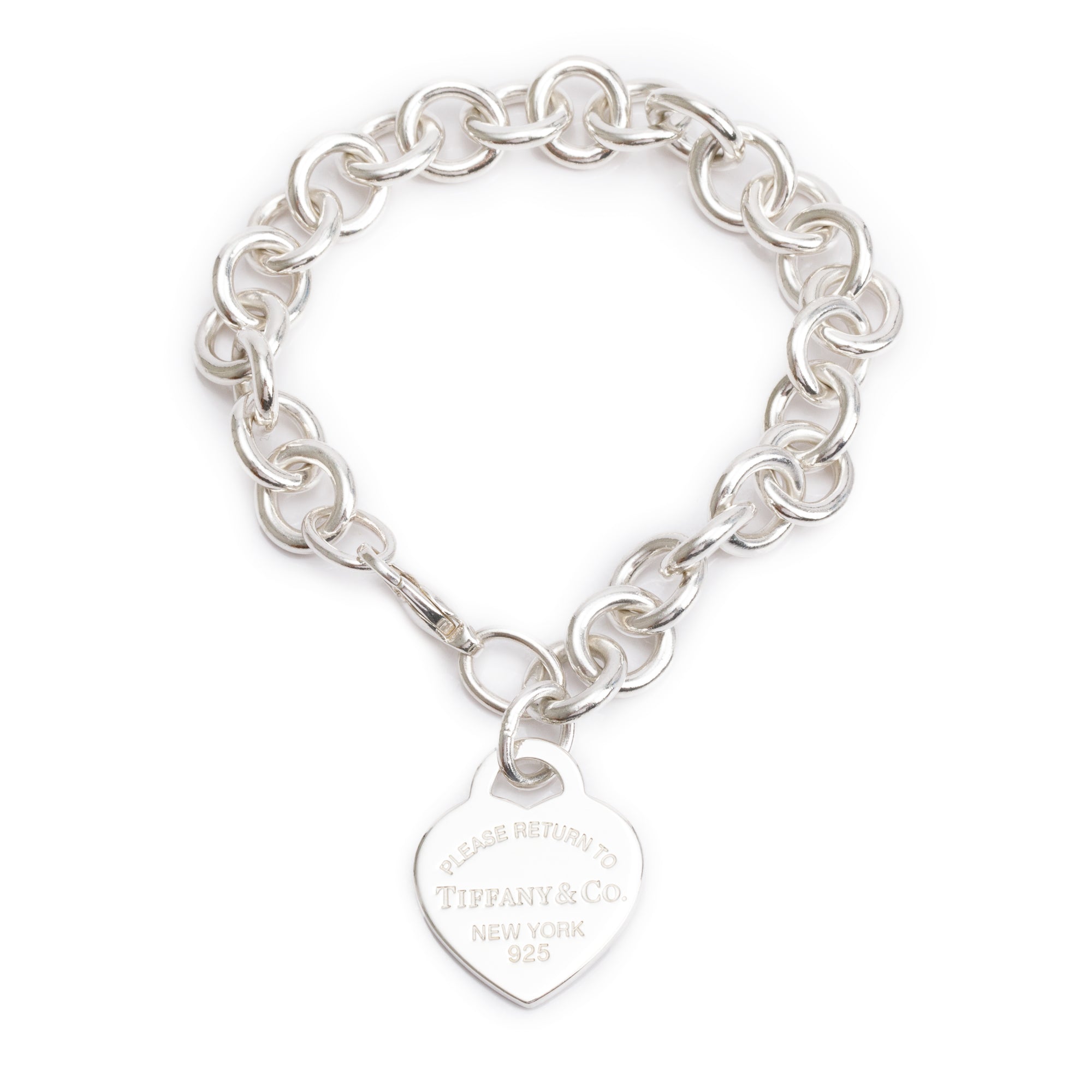 Tiffany & Co. Sterling Silver Return to Tiffany Heart Tag Charm Bracelet