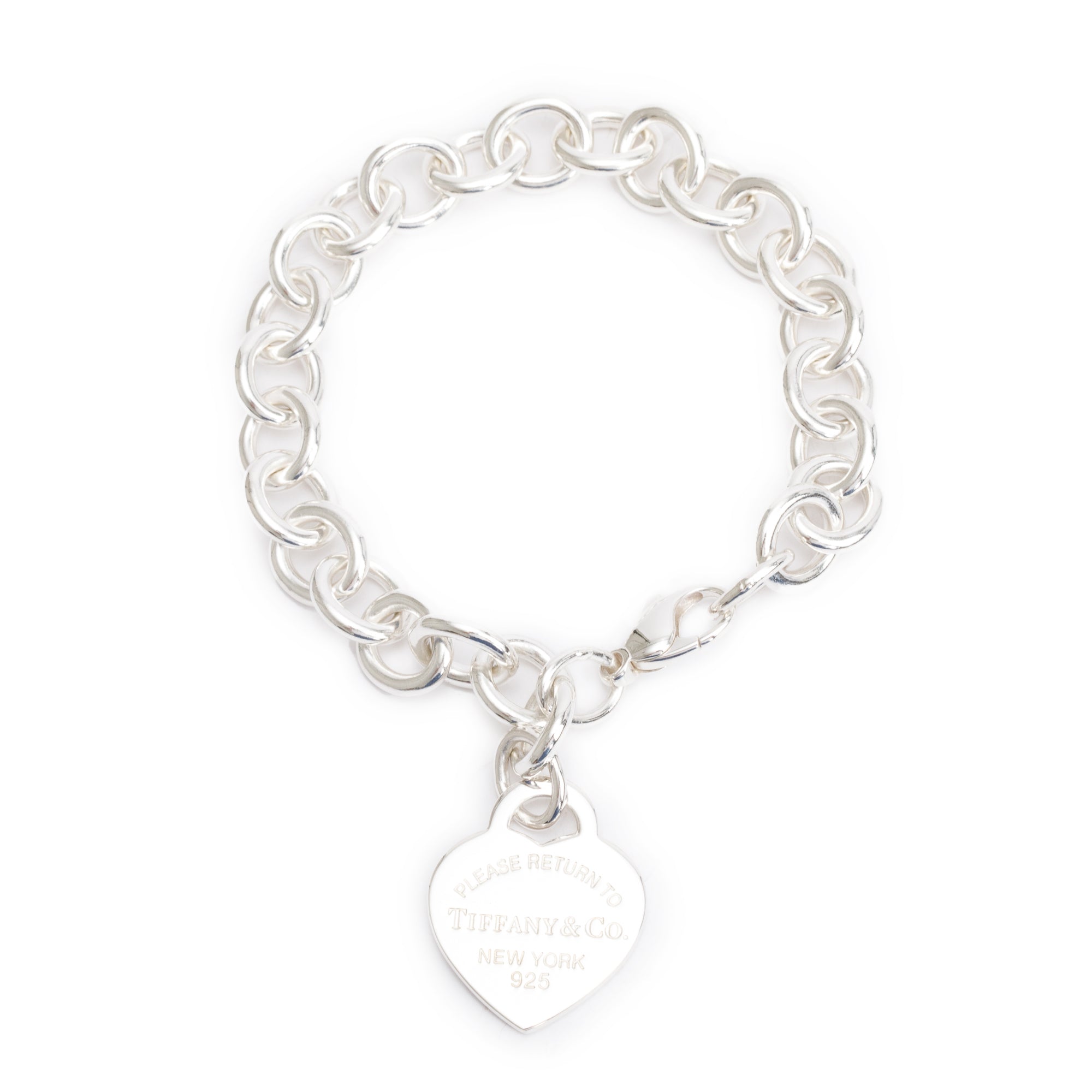 Tiffany & Co. Sterling Silver Return to Tiffany Heart Tag Charm Bracelet