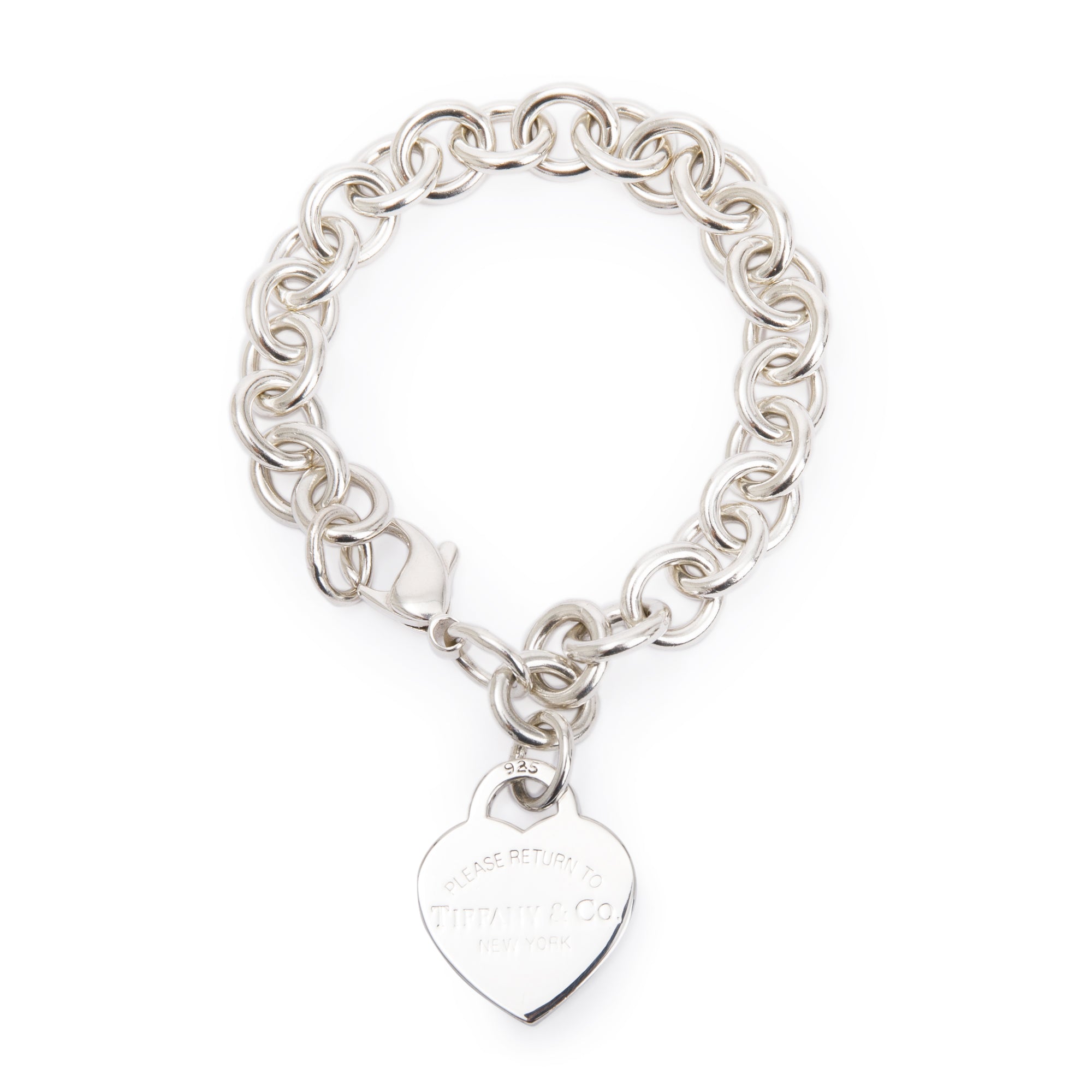 Tiffany & Co. Sterling Silver Return to Tiffany Heart Tag Charm Bracelet