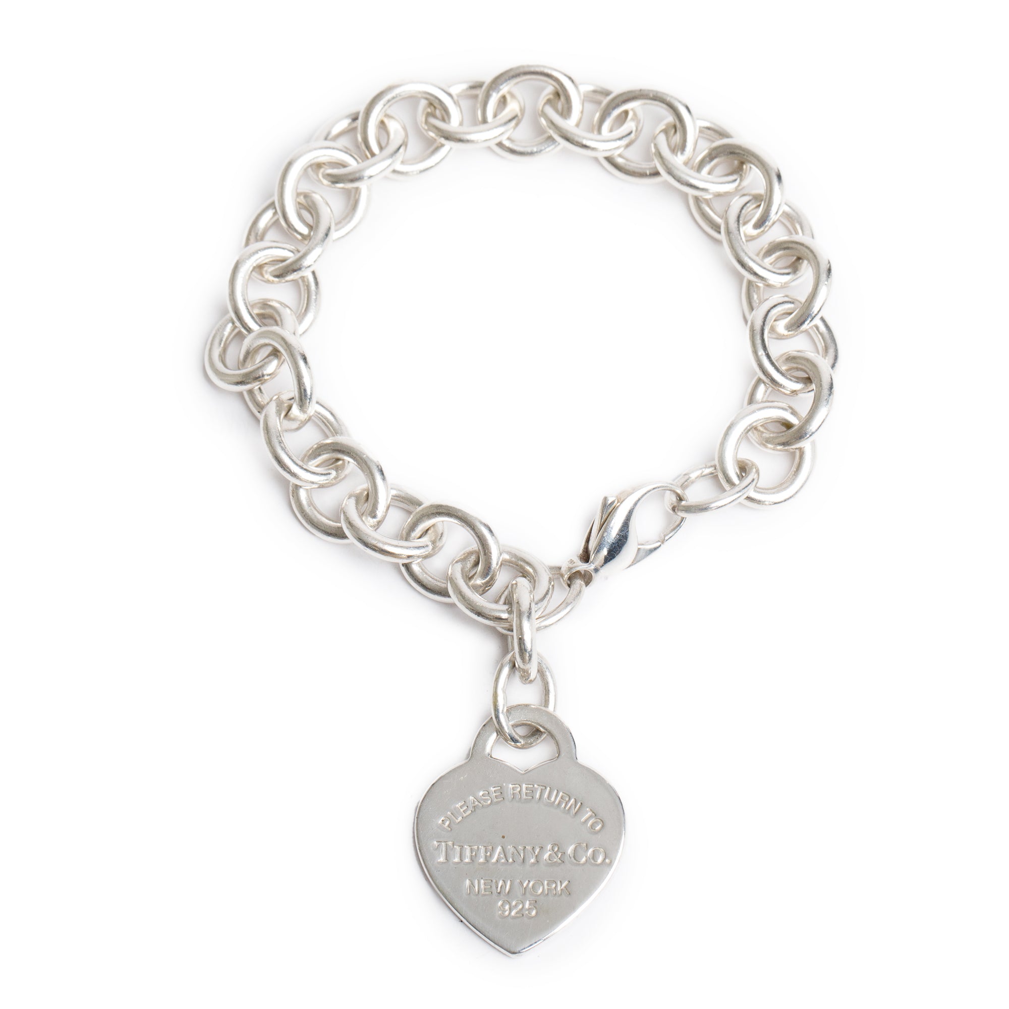 Tiffany & Co. Sterling Silver Return to Tiffany Heart Tag Charm Bracelet