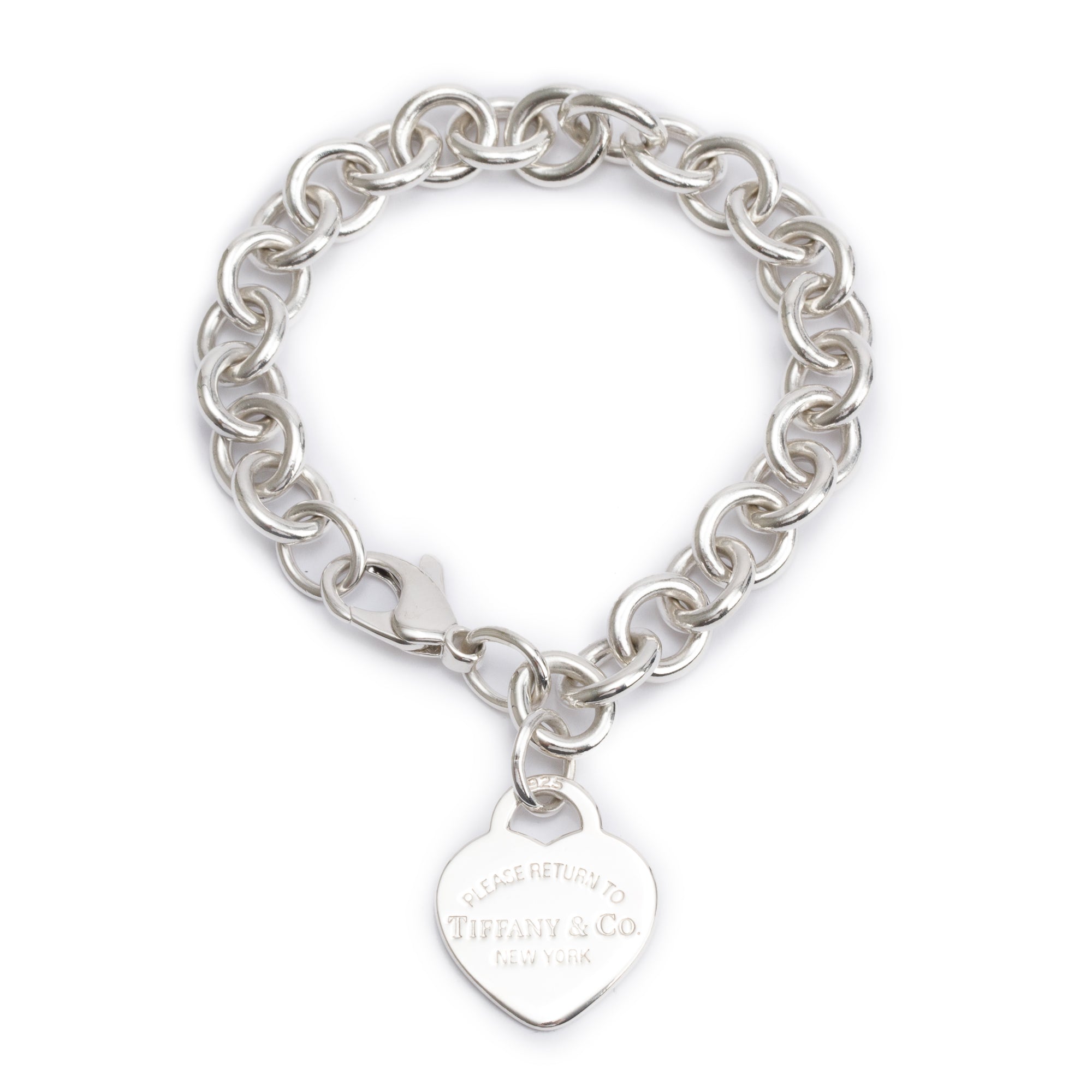 Tiffany & Co. Sterling Silver Return to Tiffany Heart Tag Charm Bracelet