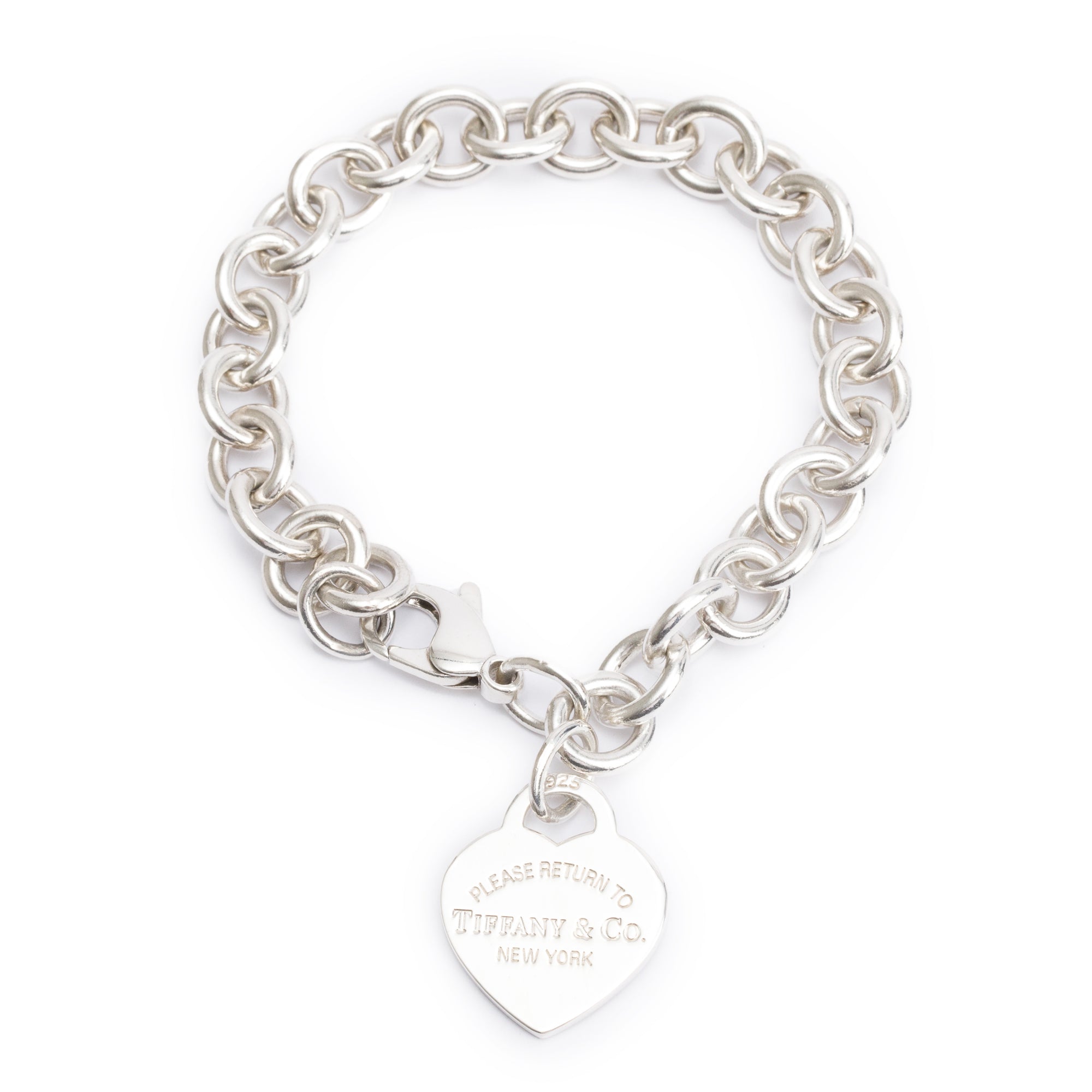 Tiffany & Co. Sterling Silver Return to Tiffany Heart Tag Charm Bracelet